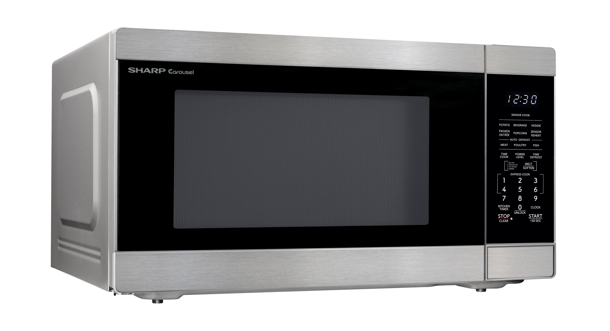 Horno de Microondas de Encimera de Acero Inoxidable de Gran Capacidad de 2.2 pies cúbicos (más de 1.5 pies cúbicos) y 1200 watts con Controles de Cocina con Sensor Sharp SMC2265KS