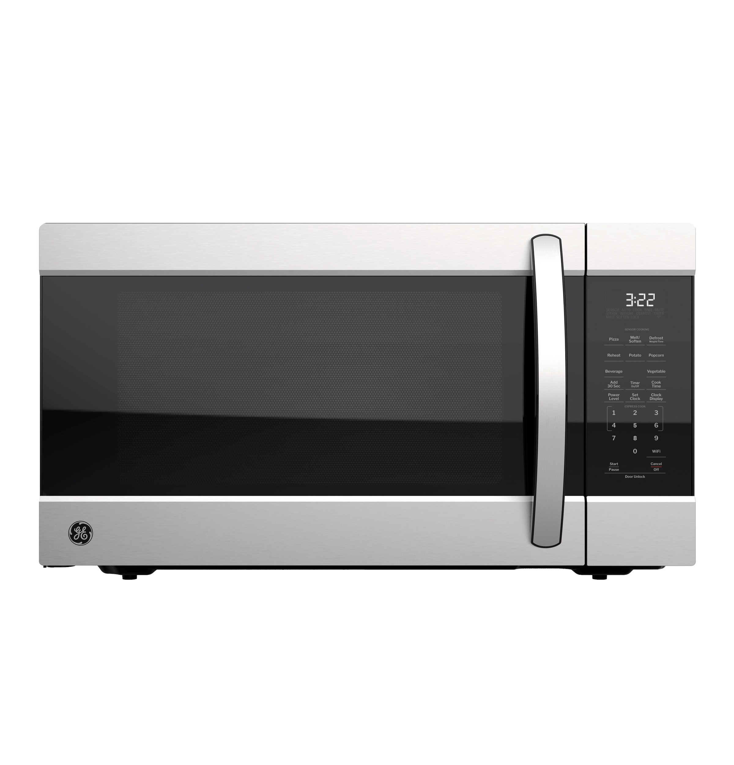 Microondas de Encimera de Acero Inoxidable con Controles de Cocción por Sensores de 1100 W y 2.2 pies cúbicos (más de 1.5 pies cúbicos) de Capacidad