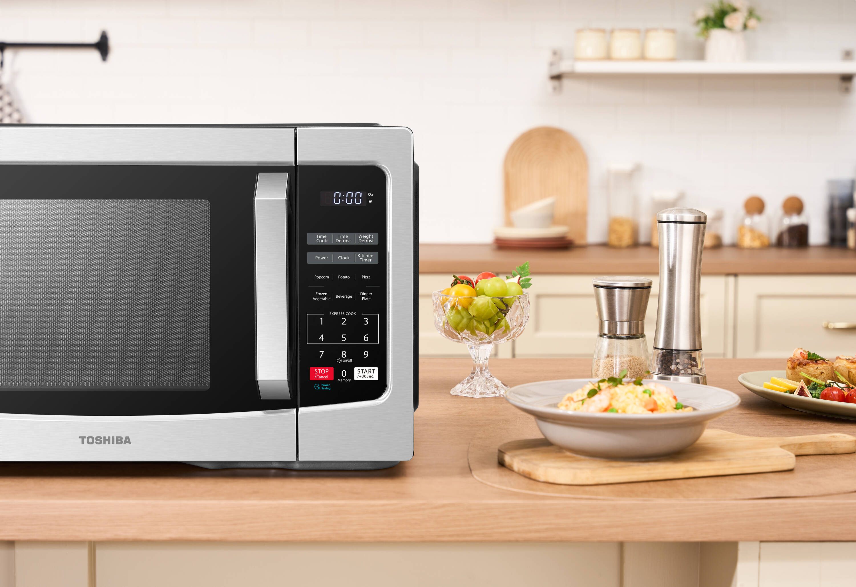 Horno de Microondas de 1.1 pies cúbicos de Mediano con 1000 Watts en Acero Inoxidable para Mostrador (ML-EM32PA(SS))