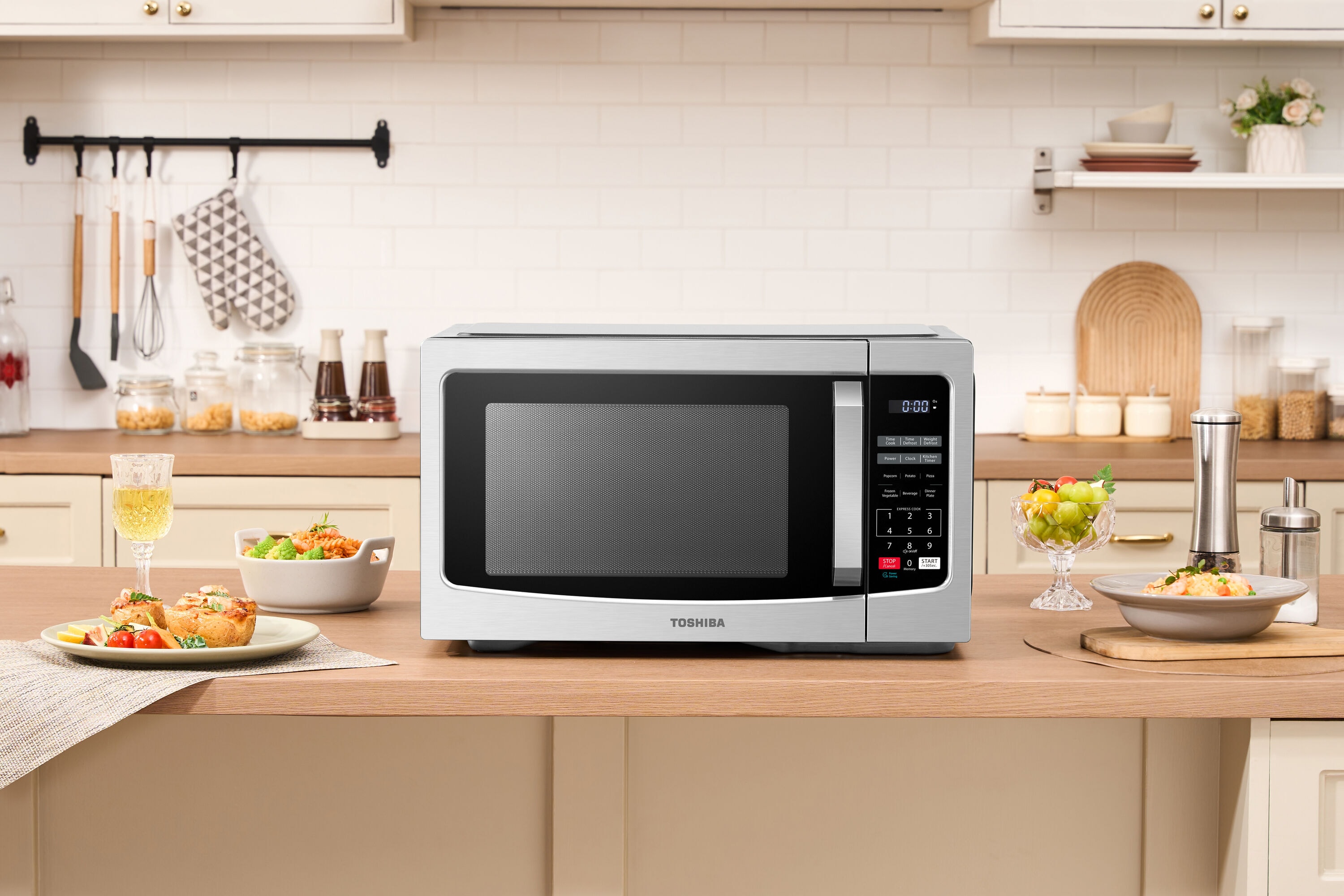 Horno de Microondas de 1.1 pies cúbicos de Mediano con 1000 Watts en Acero Inoxidable para Mostrador (ML-EM32PA(SS))