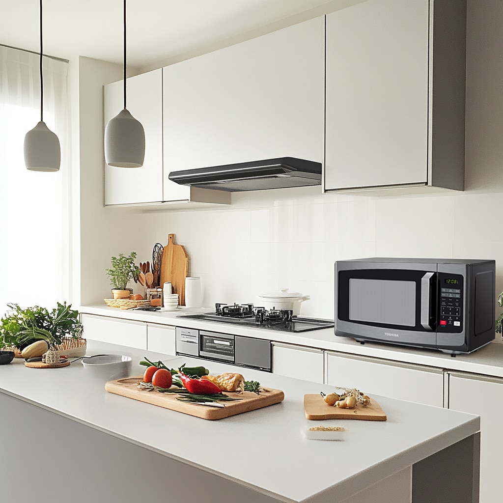 Horno de Microondas de 1.1 pies cúbicos de Mediano con 1000 Watts en Acero Inoxidable para Mostrador (ML-EM32PA(SS))