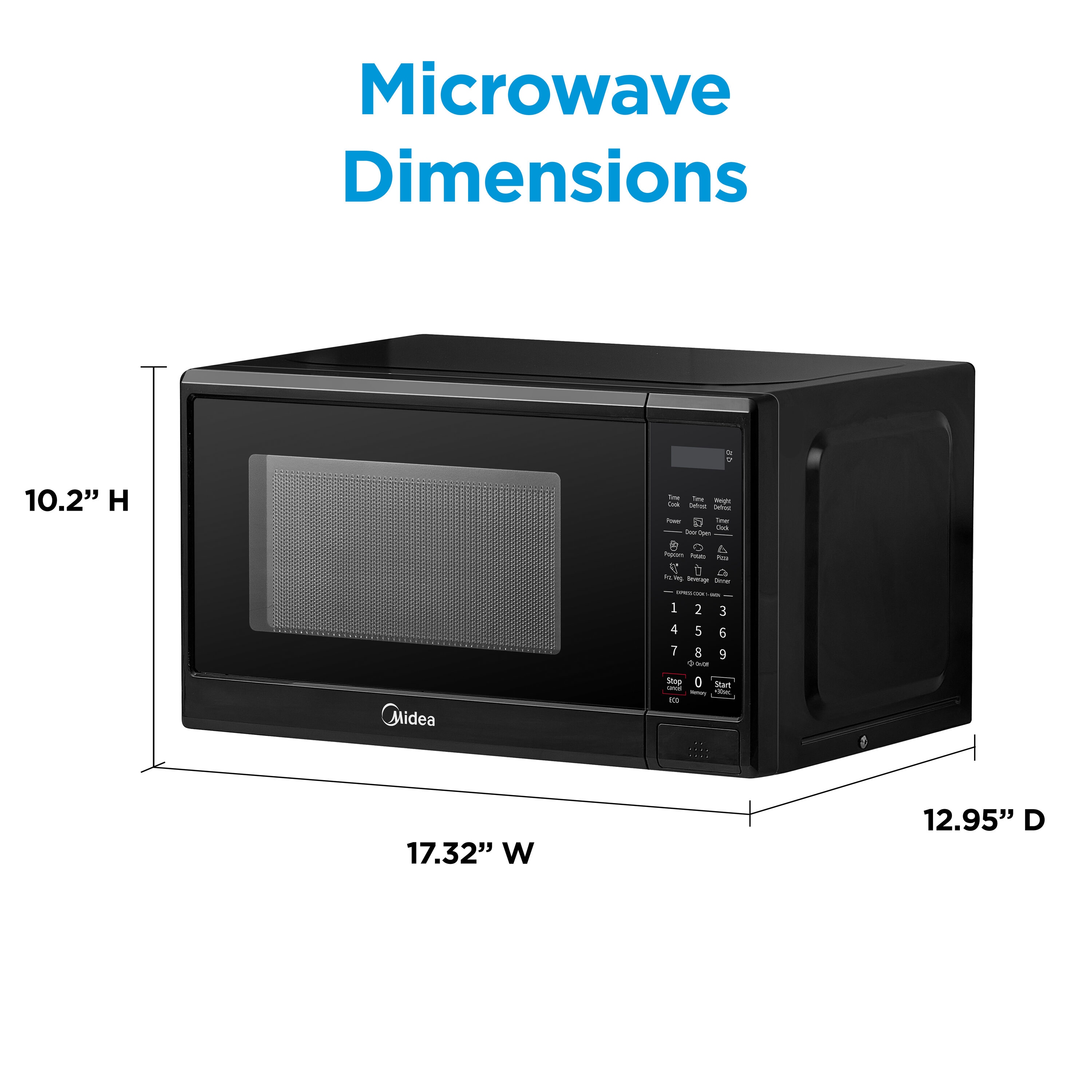 Microondas de 0.7 pies cúbicos con 11 niveles de potencia, cierre de seguridad para niños y opciones de cocción preestablecidas (color negro)