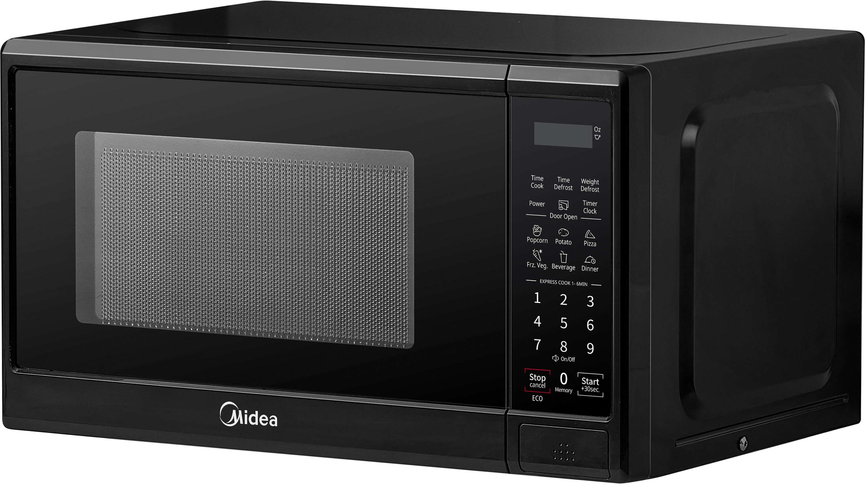 Microondas de 0.7 pies cúbicos con 11 niveles de potencia, cierre de seguridad para niños y opciones de cocción preestablecidas (color negro)