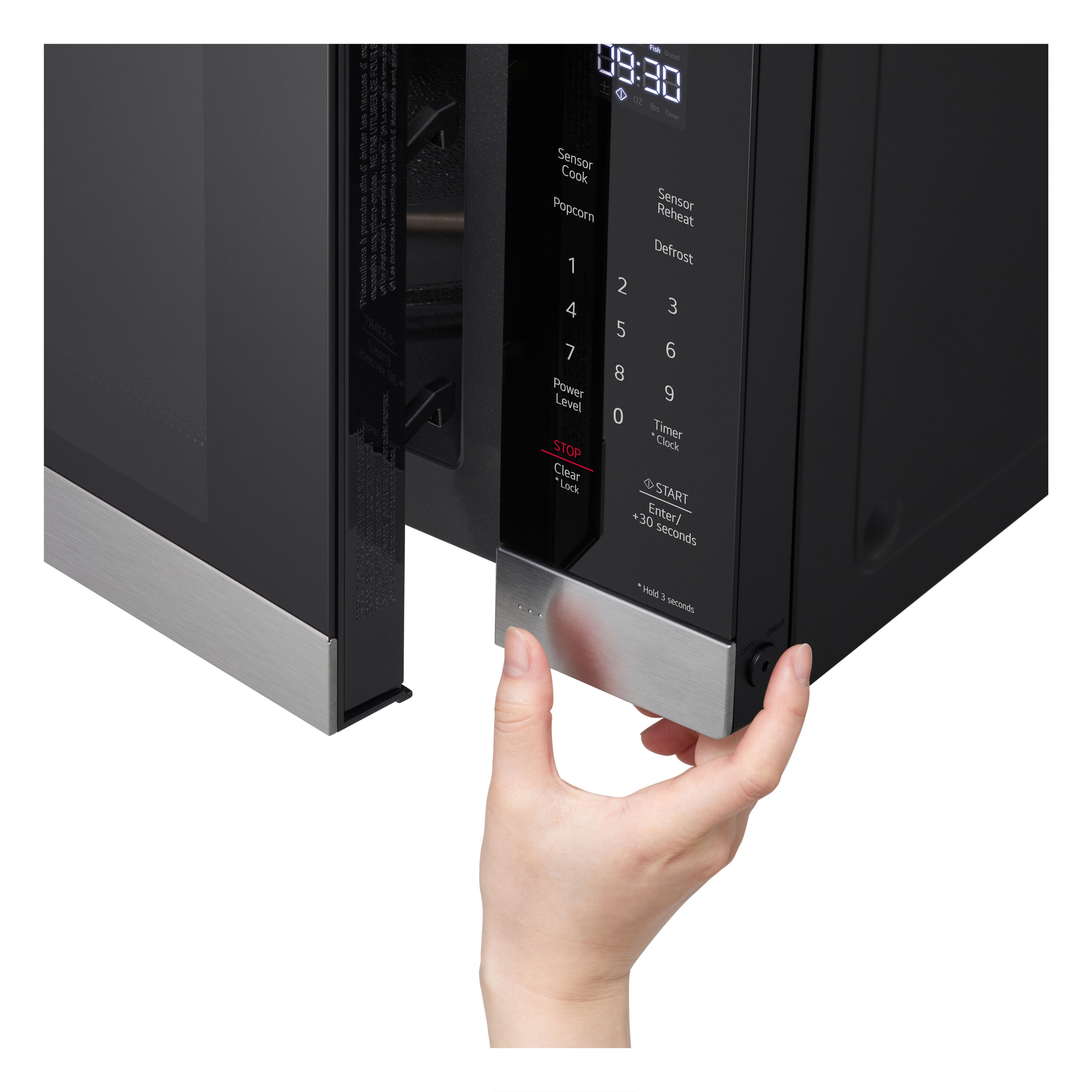 Microondas de mostrador LG de 1.5 pies cúbicos con controles de cocción por sensor de 1200 watts (Acero Inoxidable) MSER1590S