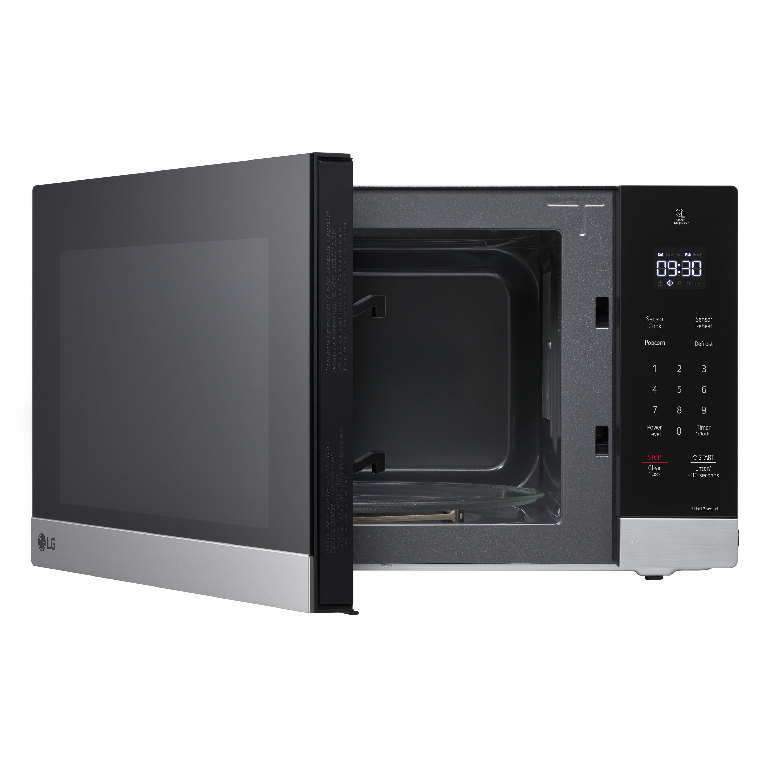 Microondas de mostrador LG de 1.5 pies cúbicos con controles de cocción por sensor de 1200 watts (Acero Inoxidable) MSER1590S