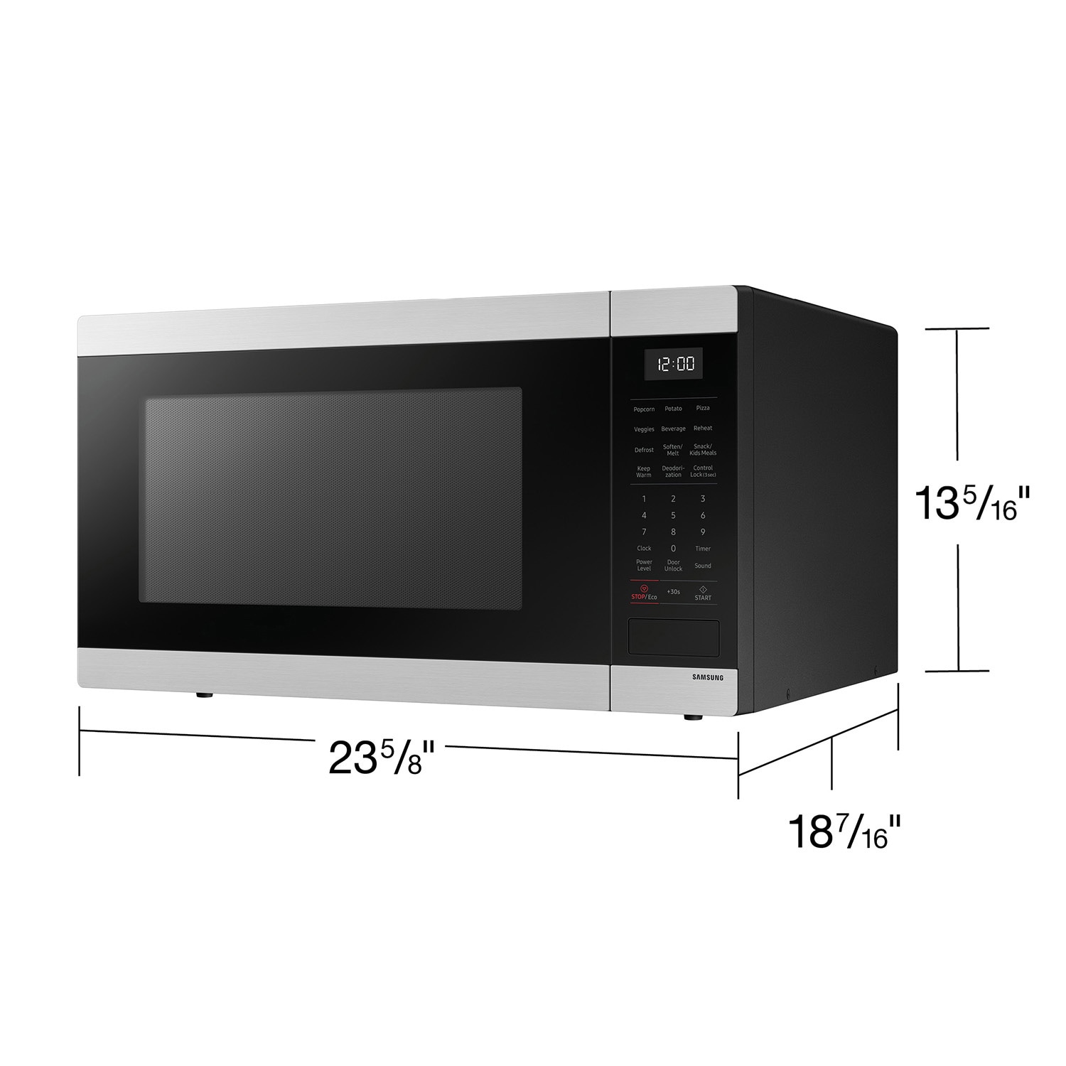 Microondas de Encimera de Acero Inoxidable de 1.9 pies cúbicos y 900 vatios con Controles de Cocción de Sensor (Mayores a 1.5 pies cúbicos) de Samsung