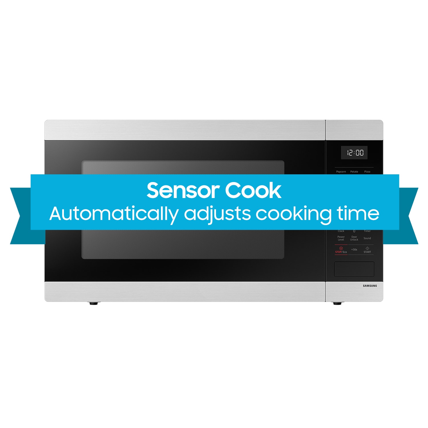 Microondas de Encimera de Acero Inoxidable de 1.9 pies cúbicos y 900 vatios con Controles de Cocción de Sensor (Mayores a 1.5 pies cúbicos) de Samsung