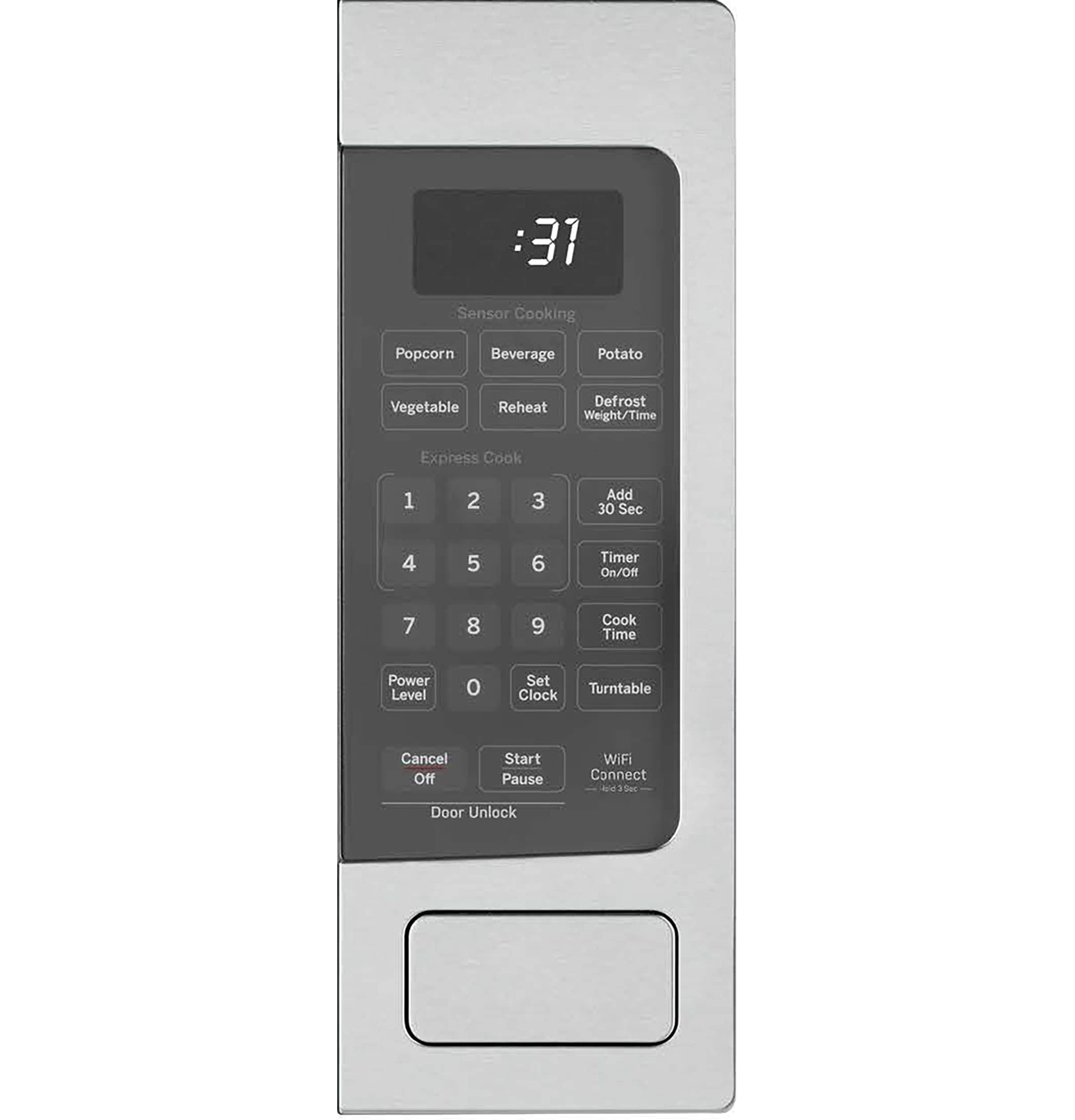 Microondas de encimera GE Profile de 1.1 pies cúbicos, 800 watts y controles de cocción por sensor (acero inoxidable)
