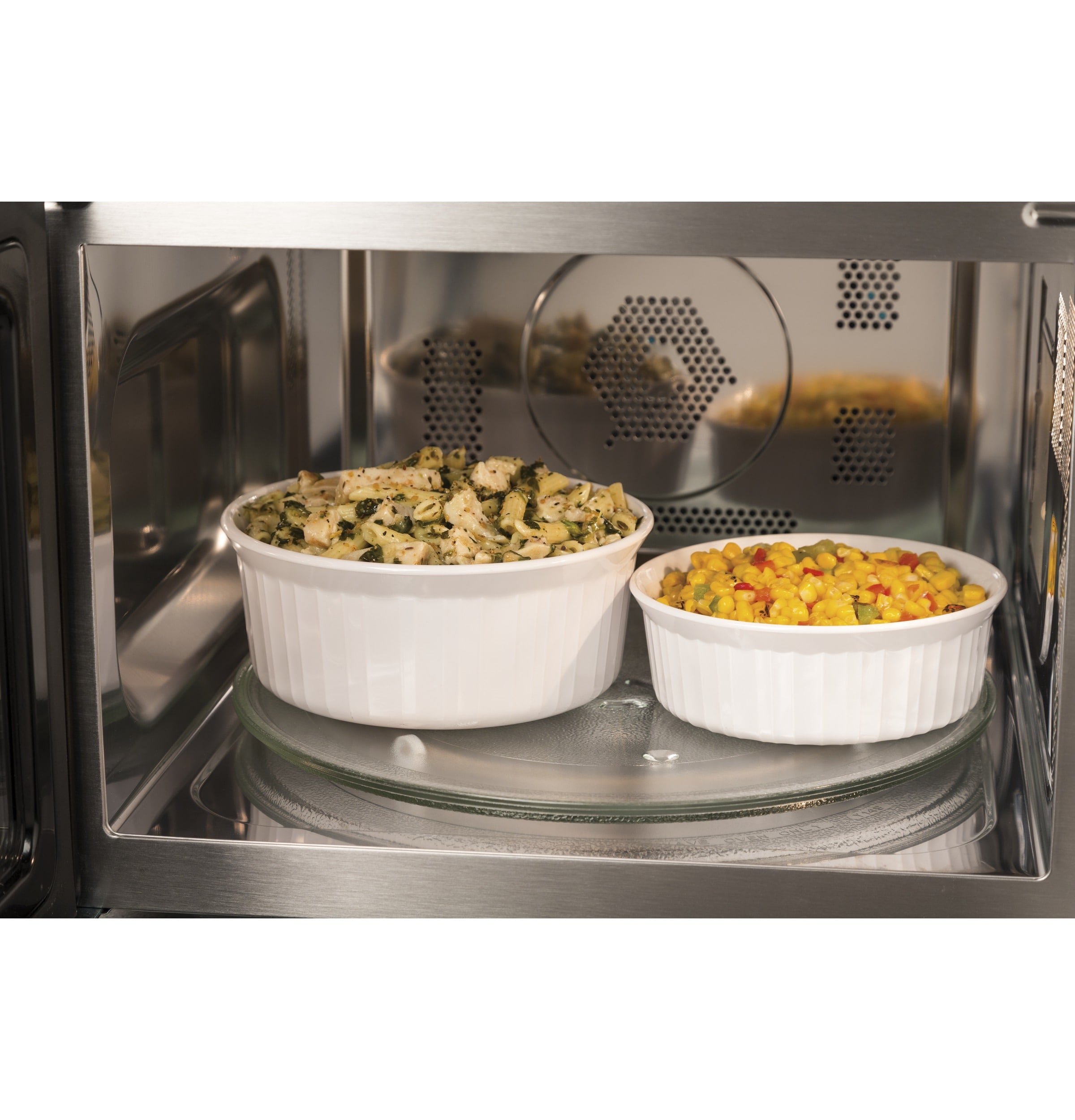 Microondas de Convección de Mostrador GE Profile de 1.5 pies cúbicos (Más de 1.5 pies cúbicos) de Acero Inoxidable con Controles Sensoriales de Cocina de 1000 vatios.
