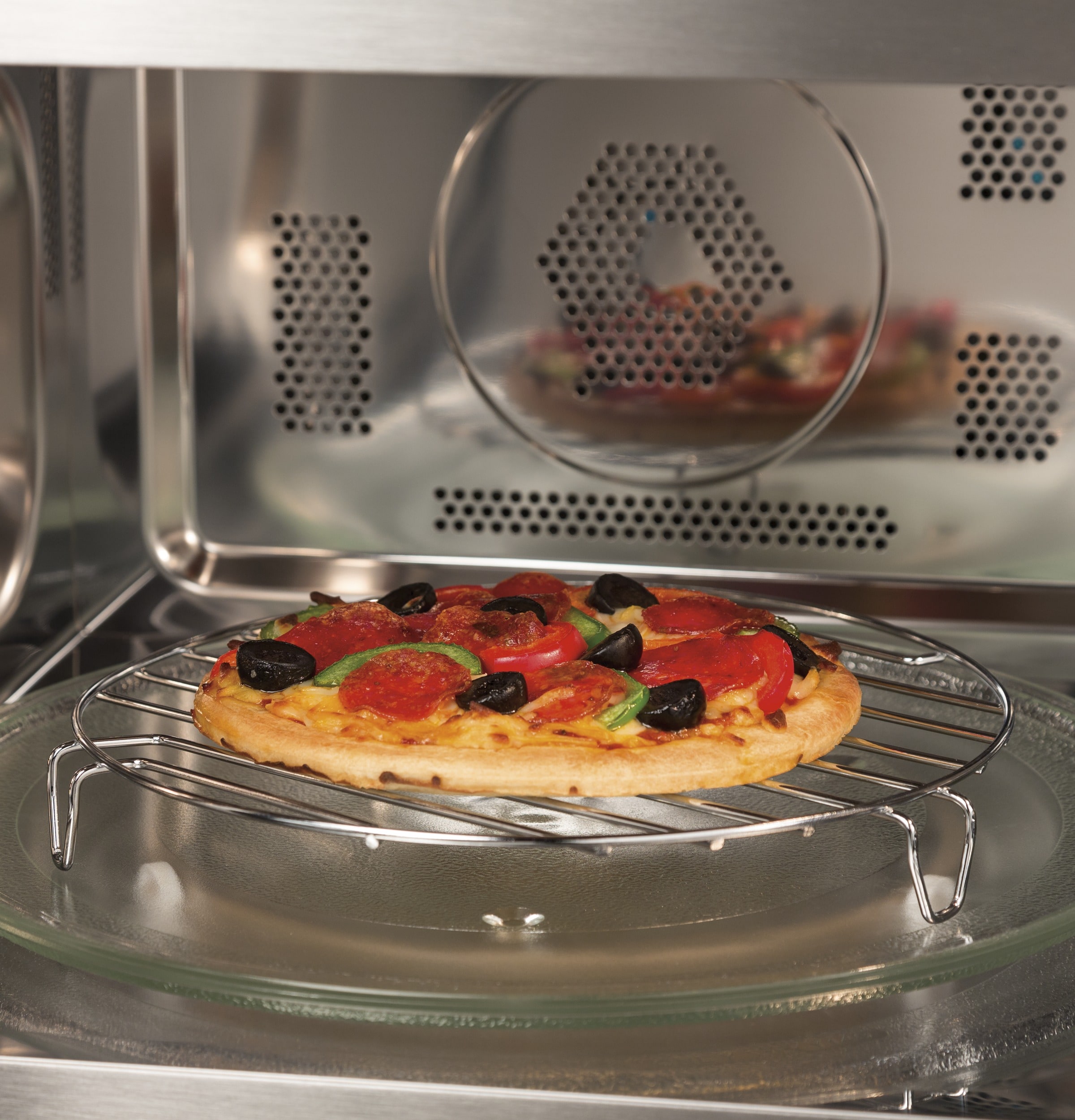 Microondas de Convección de Mostrador GE Profile de 1.5 pies cúbicos (Más de 1.5 pies cúbicos) de Acero Inoxidable con Controles Sensoriales de Cocina de 1000 vatios.
