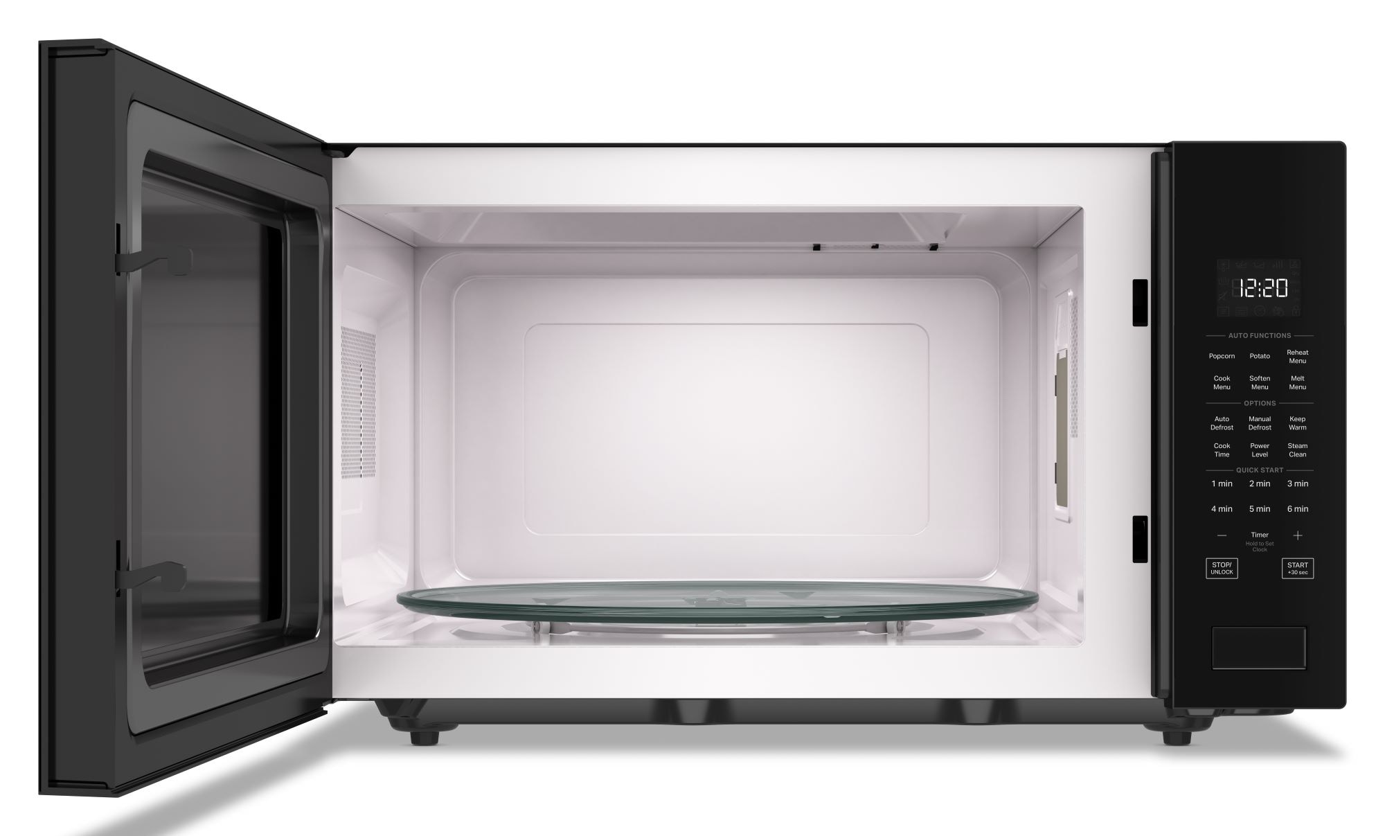 Microondas de Encimera Whirlpool de 2.2 pies cúbicos con controles de cocción por sensor de 1700 watts (Negro) - Modelo WMCS7024RB