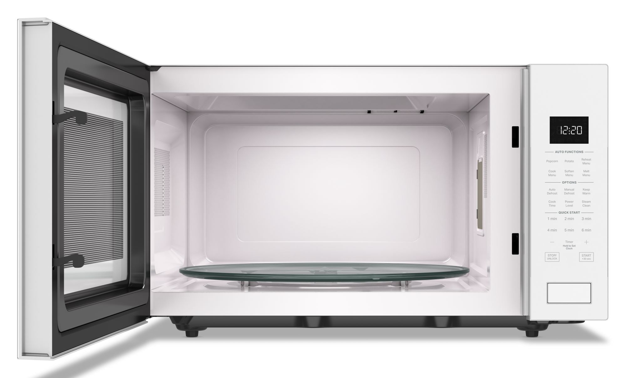 Microondas de encimera Whirlpool de 2.2 pies cúbicos (más de 1.5 pies cúbicos) con controles de cocción por sensor de 1700 vatios (Blanco) WMCS7024RW