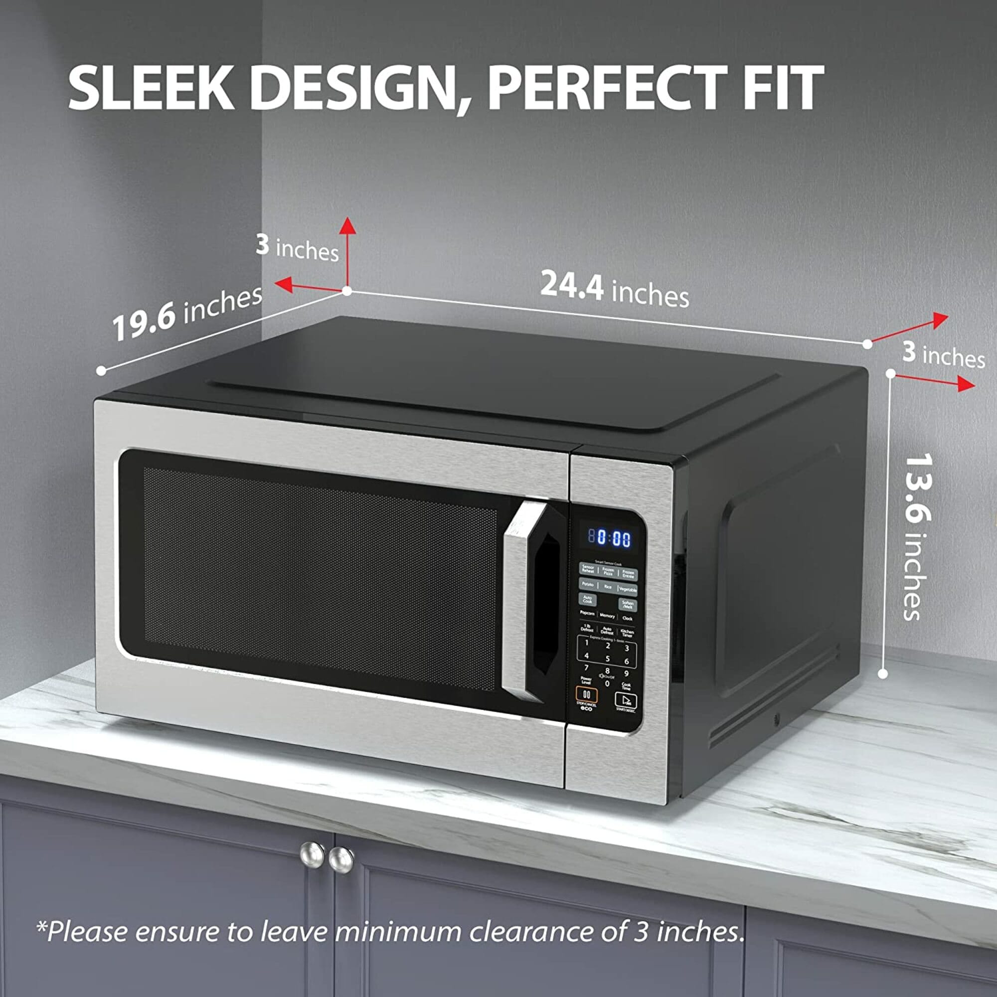 Microondas de mostrador grande de 2.2 pies cúbicos (más de 1.5 pies cúbicos) con controles de cocción con sensor de 1200 watts (acero inoxidable) ML-EM62P(SS) de Toshiba.