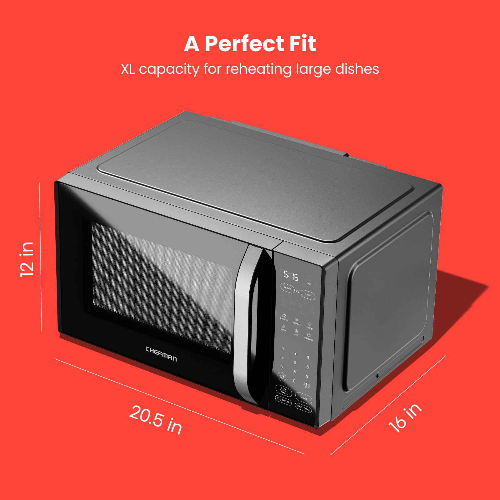 Microondas de convección con freidora de aire de 1.1 pies cúbicos y 1800 watts en negro.