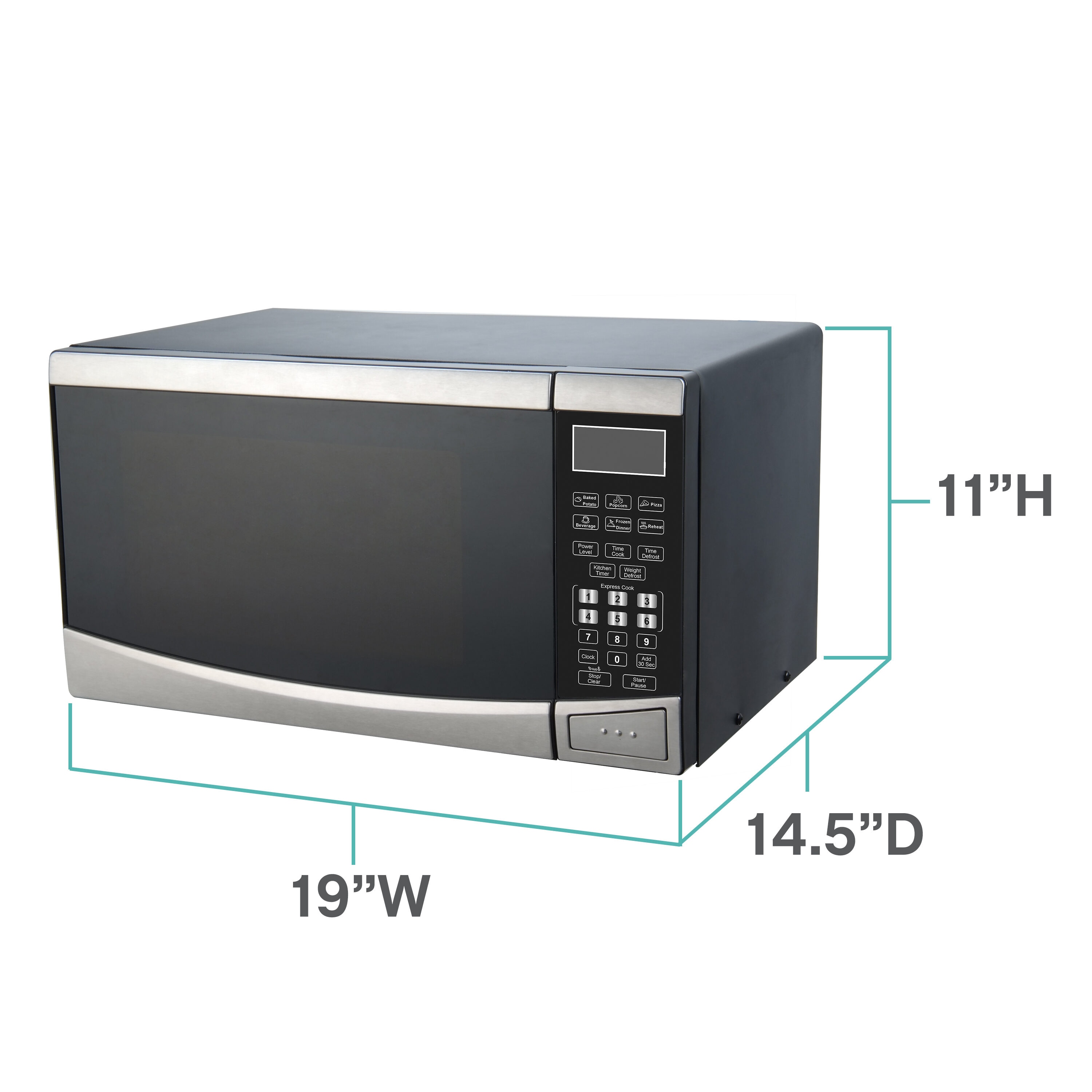Microondas de Encimera de Acero Inoxidable de 0.9 pies cúbicos de West Bend (Menos de 1.5 pies cúbicos, 900 vatios)