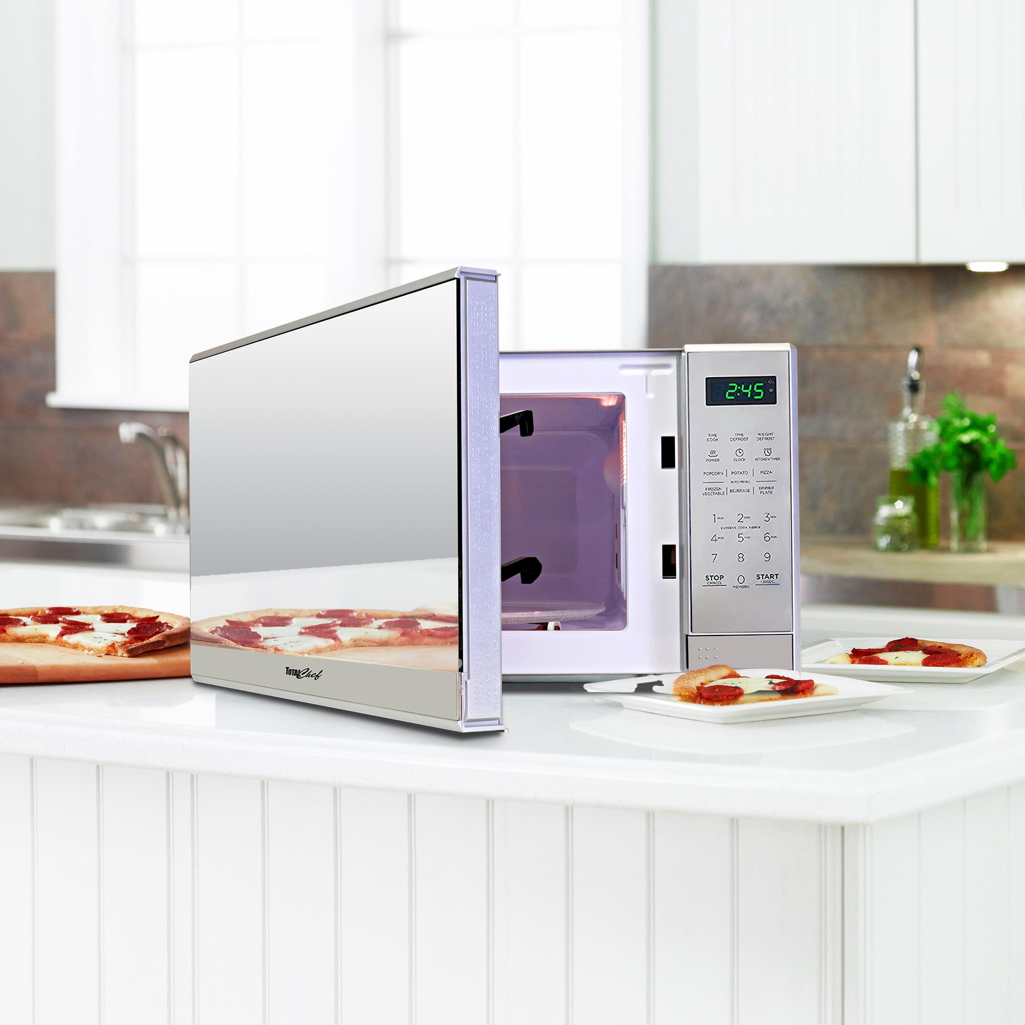 Horno de Microondas de Encimera de Acero Inoxidable con Control Digital de 6 Modos de Cocción Preestablecidos y Capacidad de 0.7 pies cúbicos