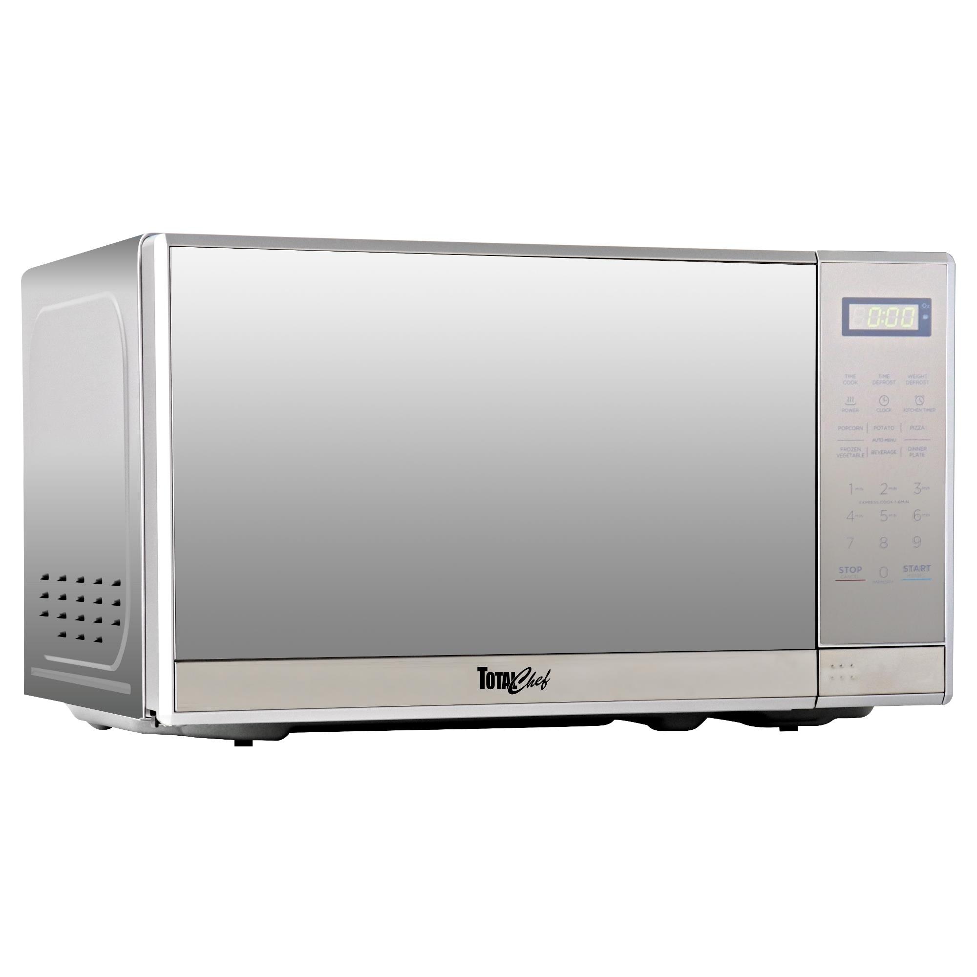 Horno de Microondas de Encimera de Acero Inoxidable con Control Digital de 6 Modos de Cocción Preestablecidos y Capacidad de 0.7 pies cúbicos