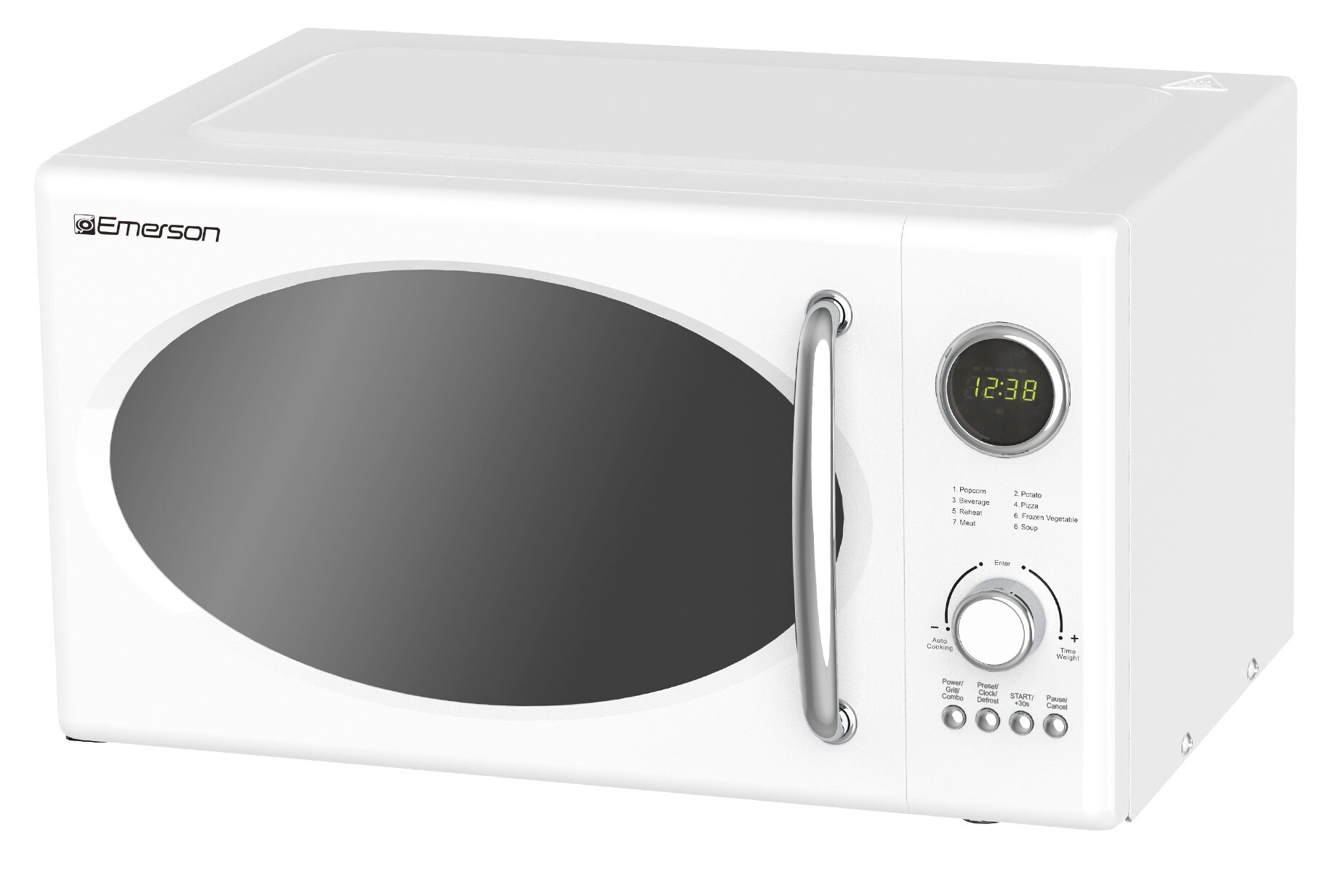 Radio Emerson 0.9 pies cúbicos Pequeño (Menos de 1.5 pies cúbicos) 800 Watts de Potencia Blanco para Encimera
