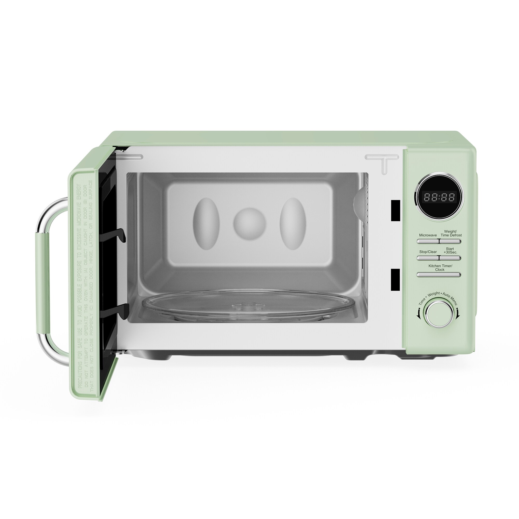Microondas de encimera de 0.7 pies cúbicos (menos de 1.5 pies cúbicos) y 700 vatios de Magic Chef (Verde Menta) MC77CMM