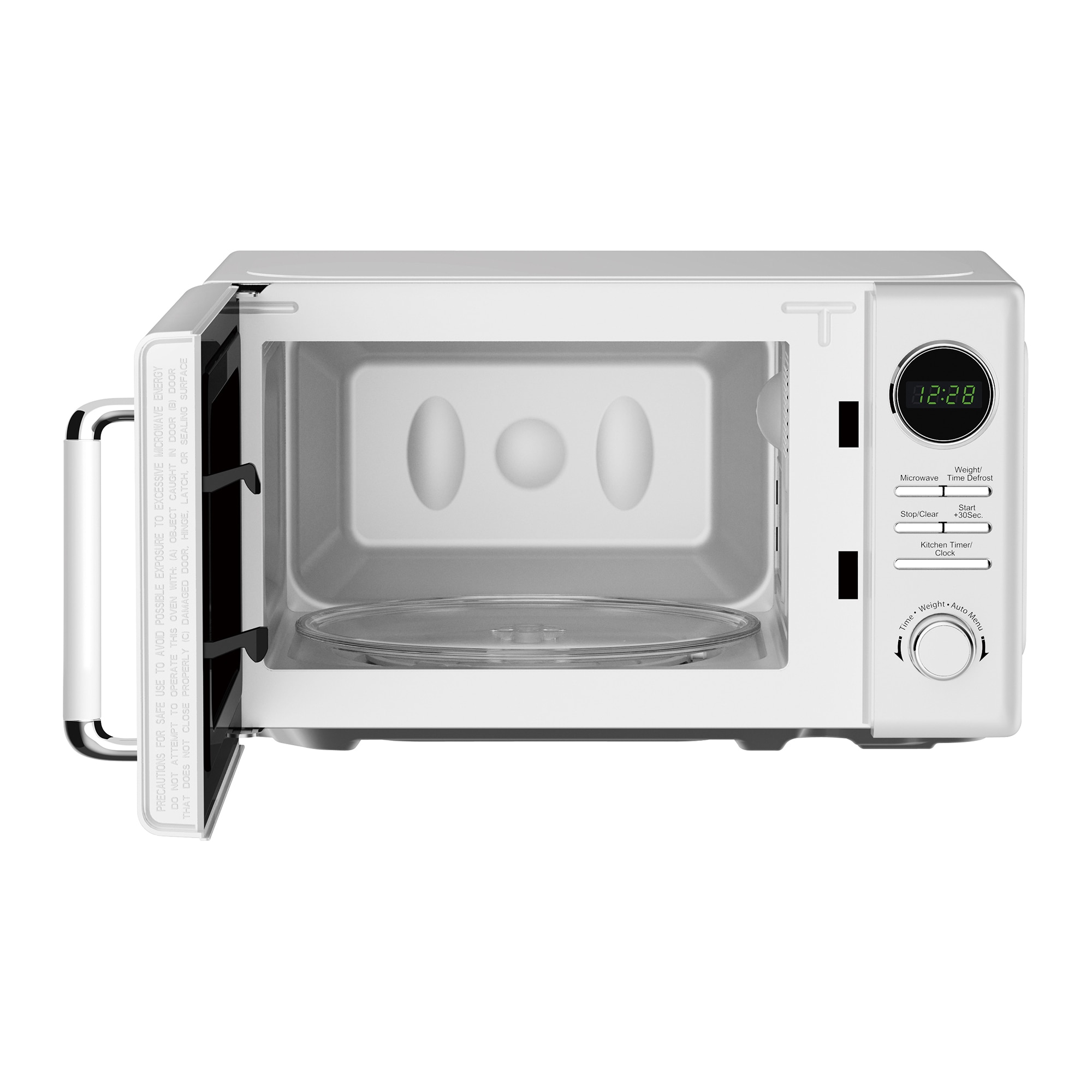 Horno de microondas de 0.7 pies cúbicos de Magic Chef (menos de 1.5 pies cúbicos) de 700 Watts para encimera (blanco) MC77CMW