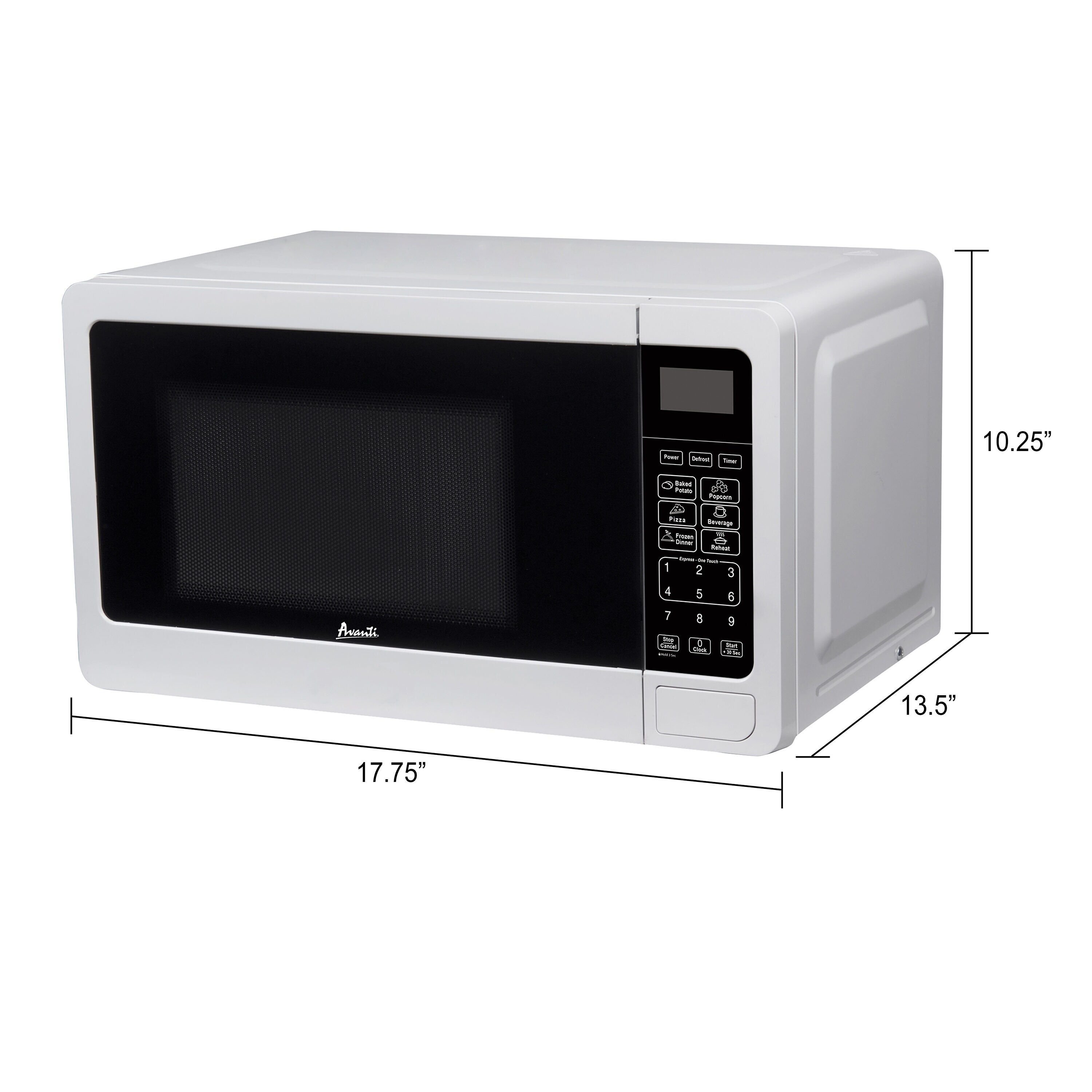 Microondas de encimera Avanti de 0.7 pies cúbicos (menos de 1.5 pies cúbicos), 700 vatios (blanco) MT7V0W