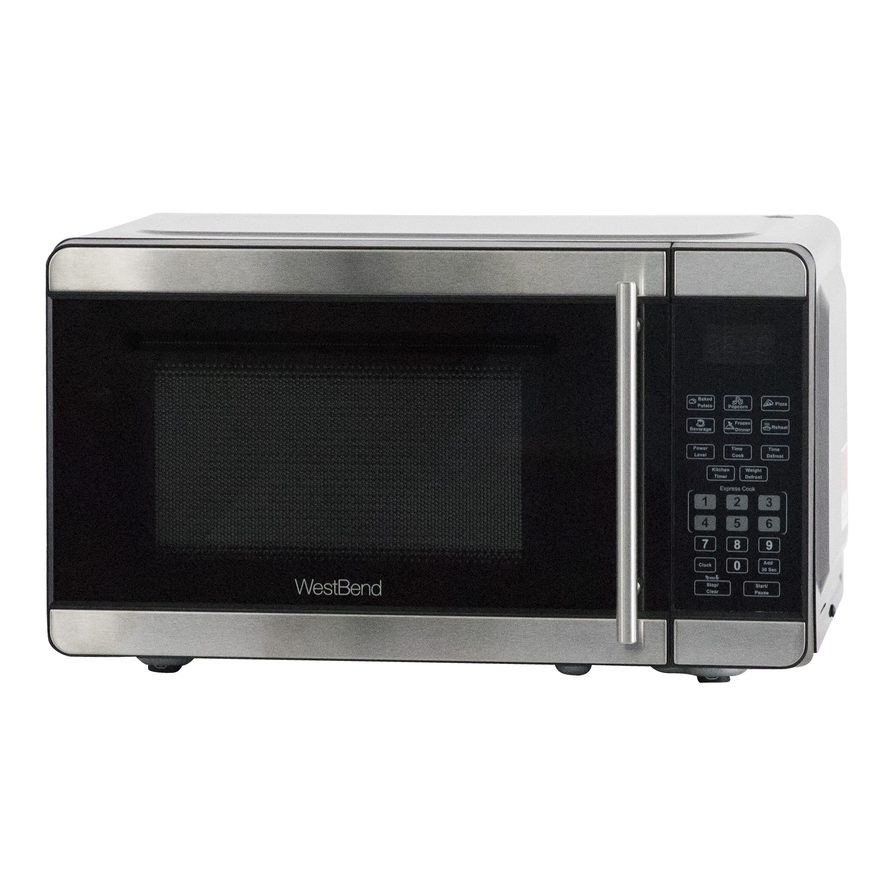 Horno de Microondas de 0.7 pies cúbicos (Menos de 1.5 pies cúbicos) de 700 vatios para encimera (Acero Inoxidable) de West Bend