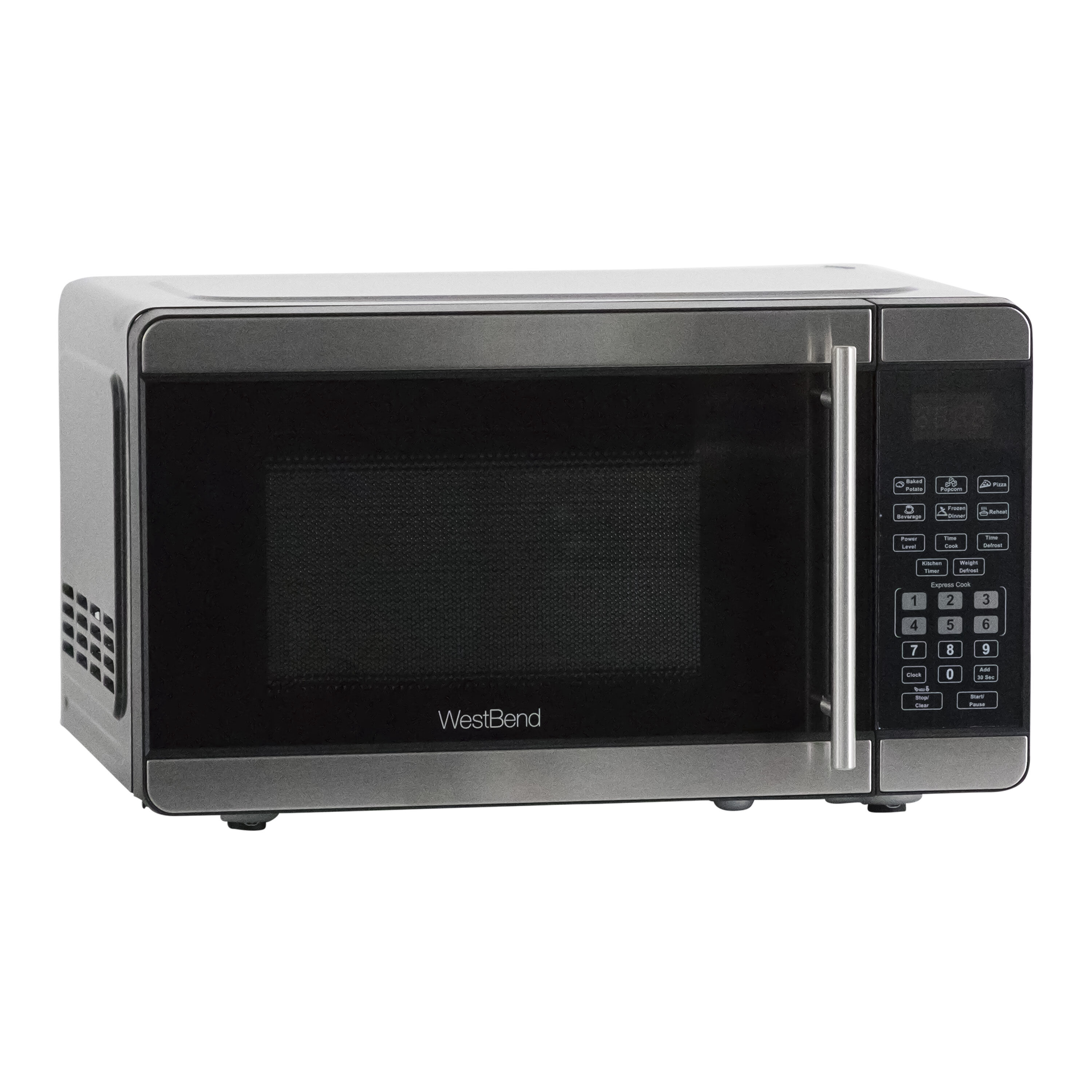 Horno de Microondas de 0.7 pies cúbicos (Menos de 1.5 pies cúbicos) de 700 vatios para encimera (Acero Inoxidable) de West Bend