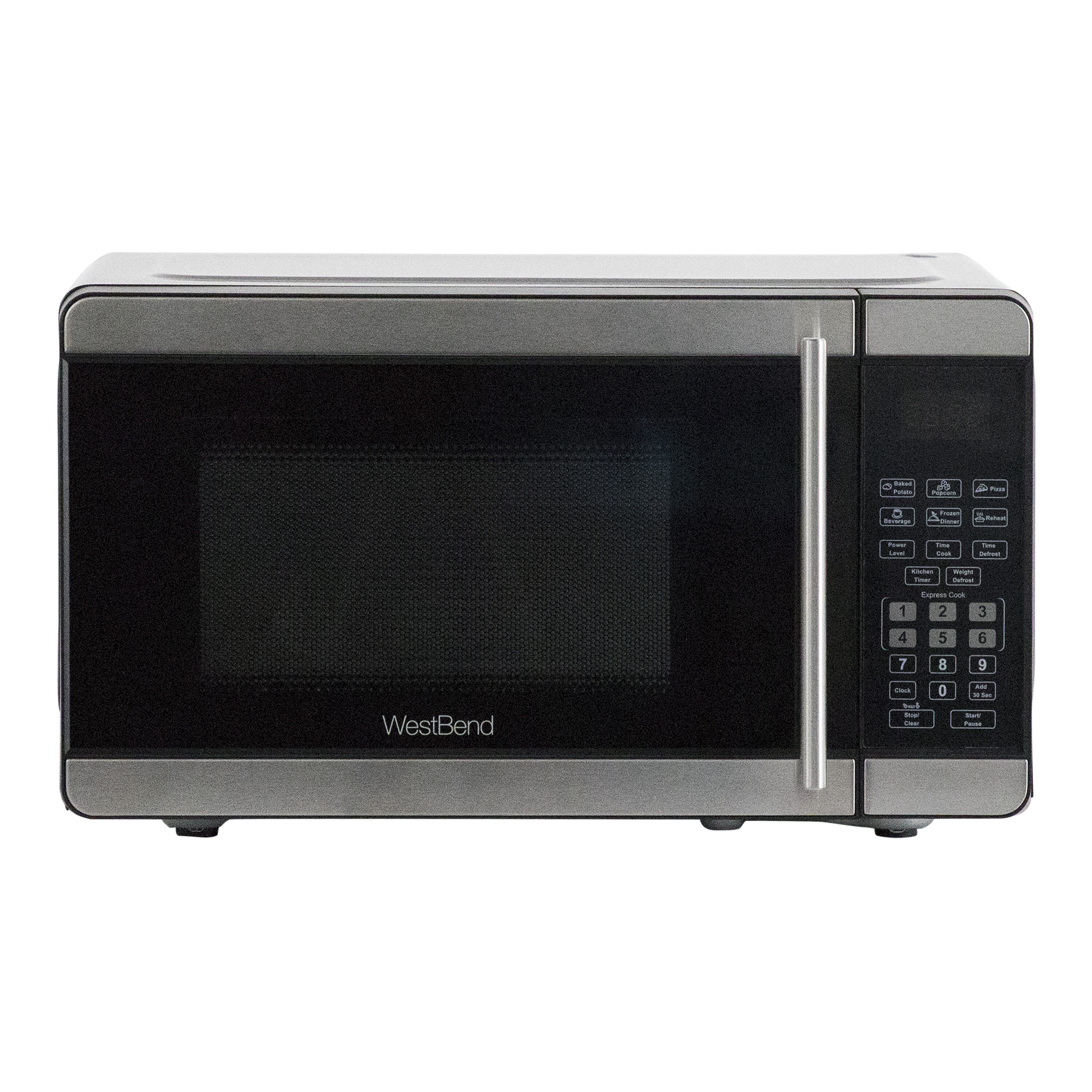 Horno de Microondas de 0.7 pies cúbicos (Menos de 1.5 pies cúbicos) de 700 vatios para encimera (Acero Inoxidable) de West Bend