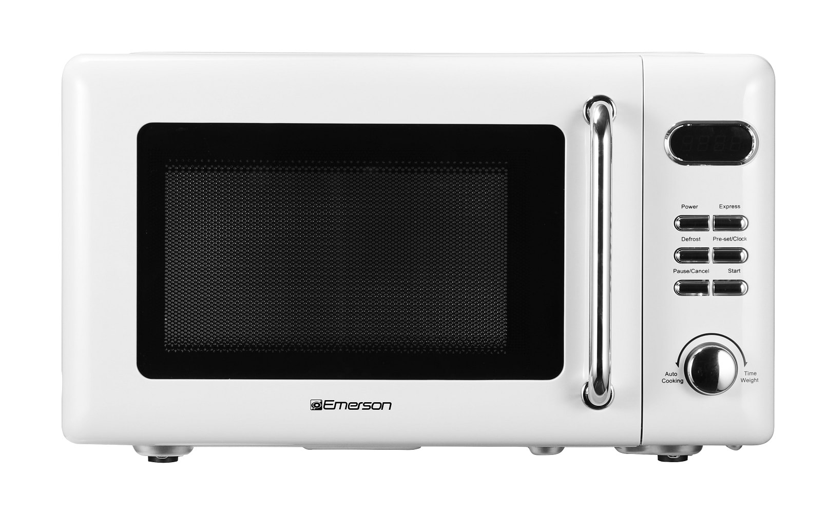 Horno de Microondas de Mostrador Blanco Pequeño de 0.7 pies cúbicos (Menos de 1.5 pies cúbicos) y 700 watts de Emerson Radio