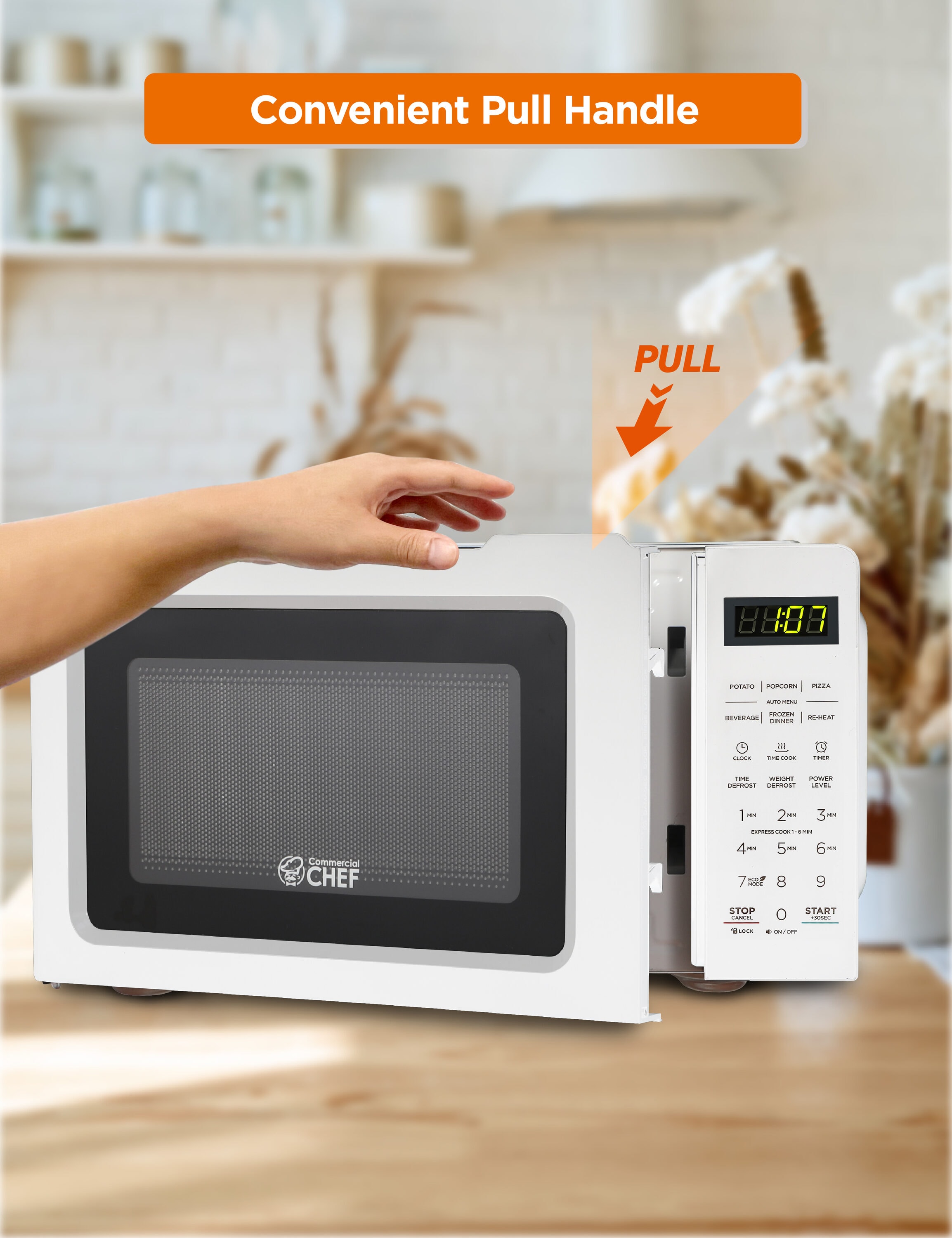 Microondas de Mostrador de 0.7 pies cúbicos (Menos de 1.5 pies cúbicos) y 700 vatios (Blanco) CHM770W