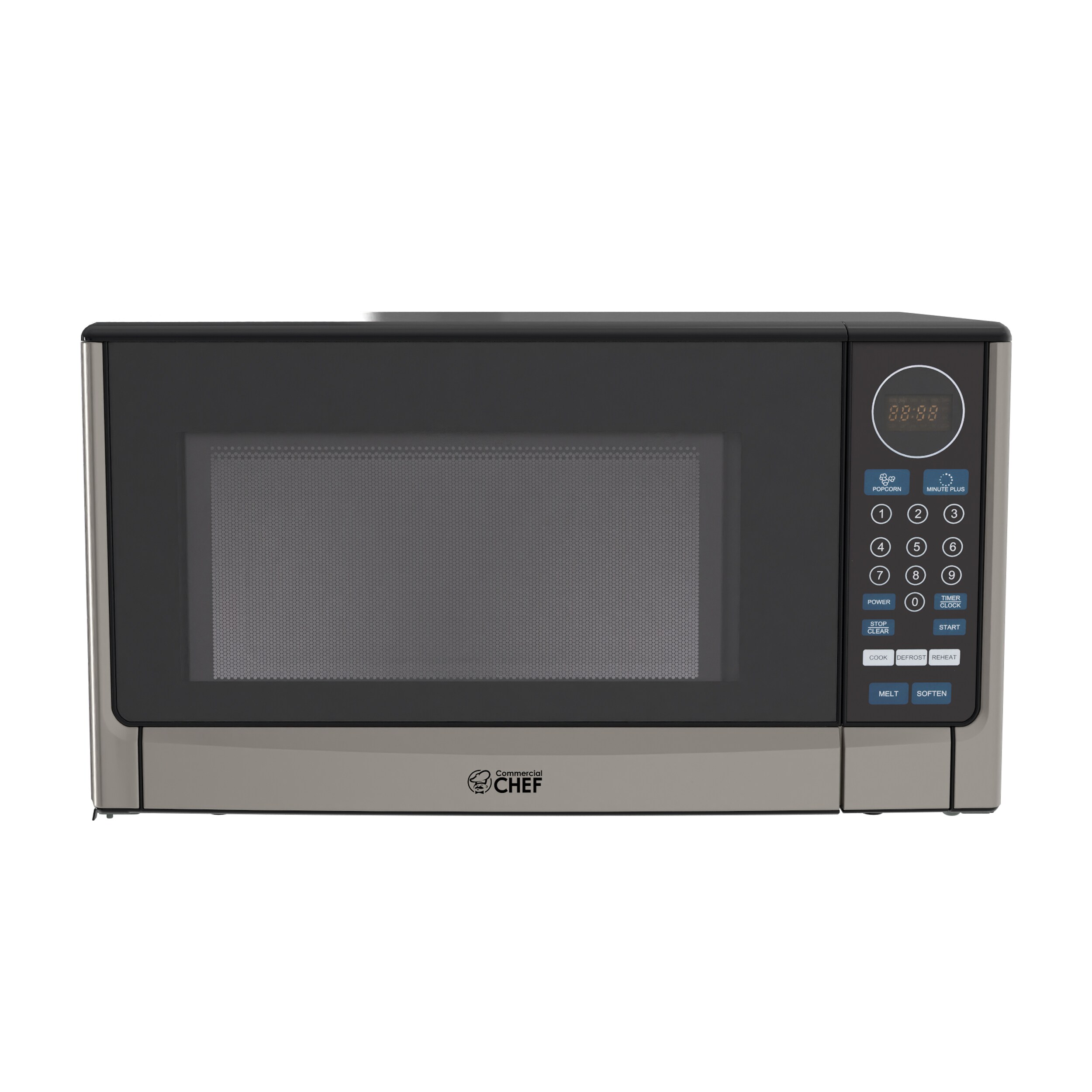 Microondas de mostrador de 1.4 pies cúbicos 1100 vatios de potencia media (Negro/Acero inoxidable)
