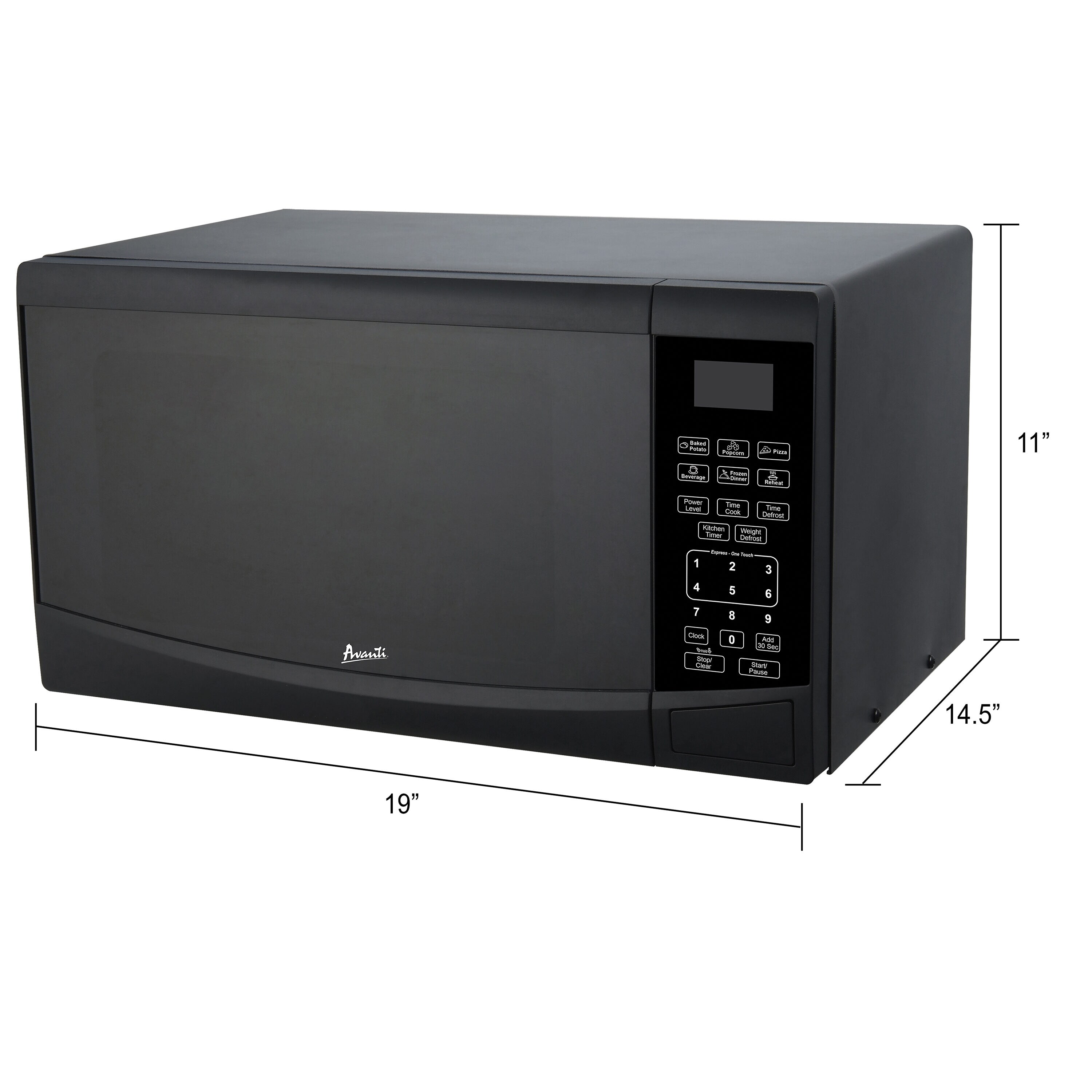 Microondas de mostrador Avanti de 0.9 pies cúbicos (menos de 1.5 pies cúbicos) de 900 watts (negro) MT09V1B