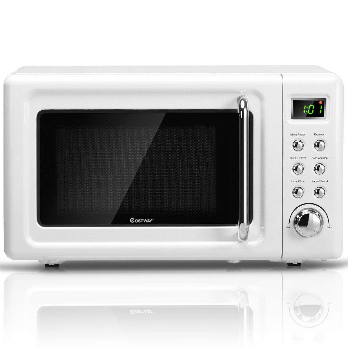 Microondas de mostrador Costway de 0.7 pies cúbicos (menos de 1.5 pies cúbicos) y 700 watts (blanco) EP23853WH