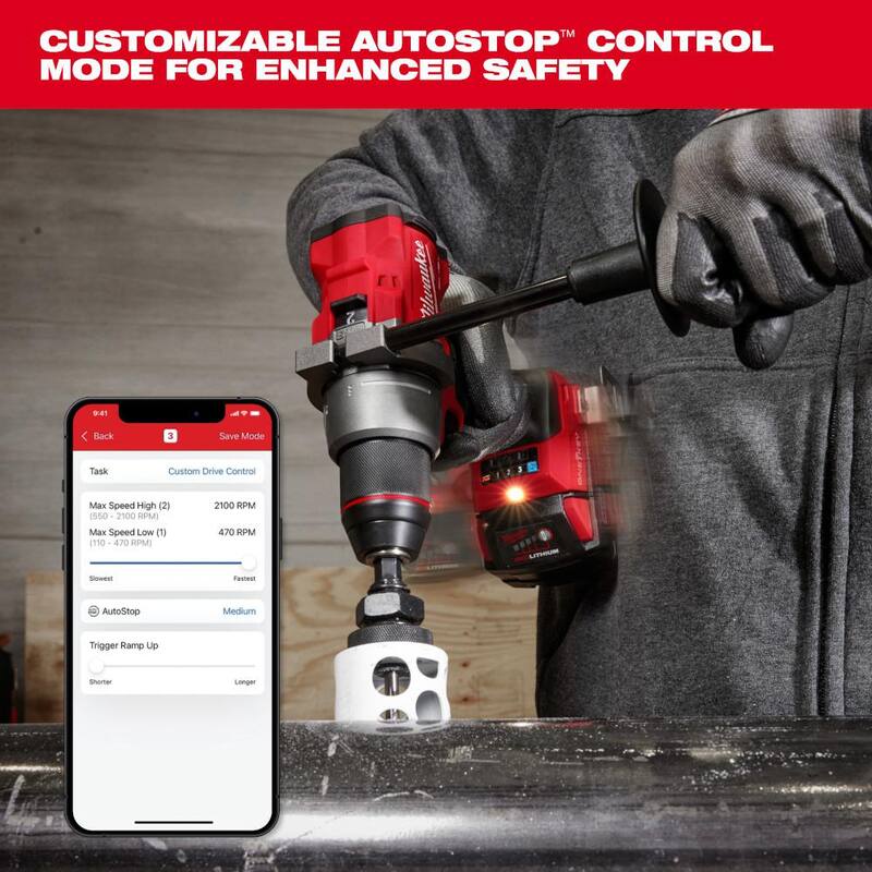 Milwaukee M18 FUEL ONE-KEY Taladro/Atornillador Percutor inalámbrico sin escobillas de 18V de 1/2 pulgadas de ion de litio (sólo la herramienta) - 2906-20