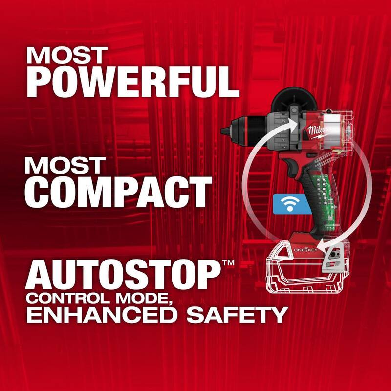 Milwaukee M18 FUEL ONE-KEY Taladro/Atornillador Percutor inalámbrico sin escobillas de 18V de 1/2 pulgadas de ion de litio (sólo la herramienta) - 2906-20