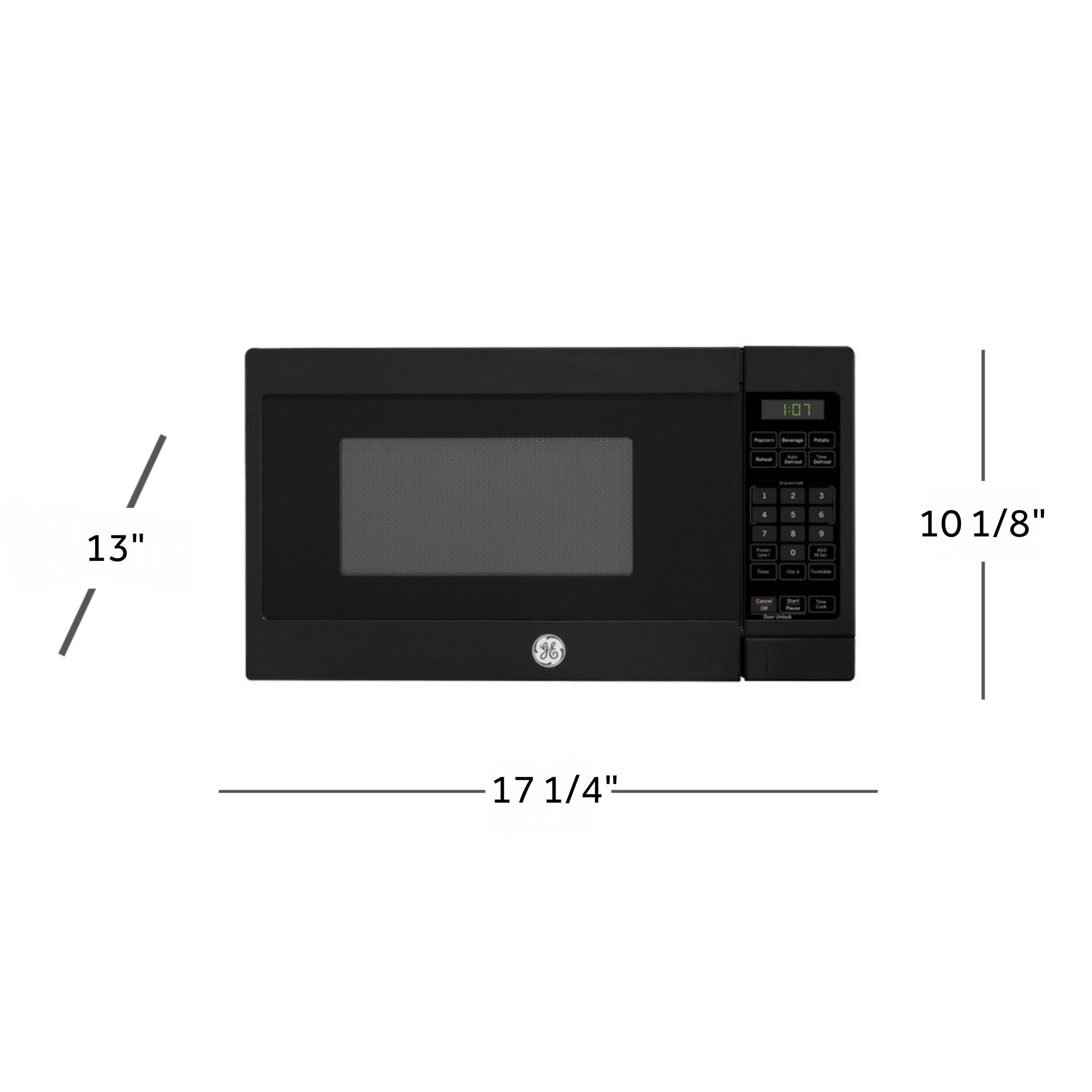 Microondas de mostrador de 0.7 pies cúbicos (menos de 1.5 pies cúbicos) 700 vatios (Negro)