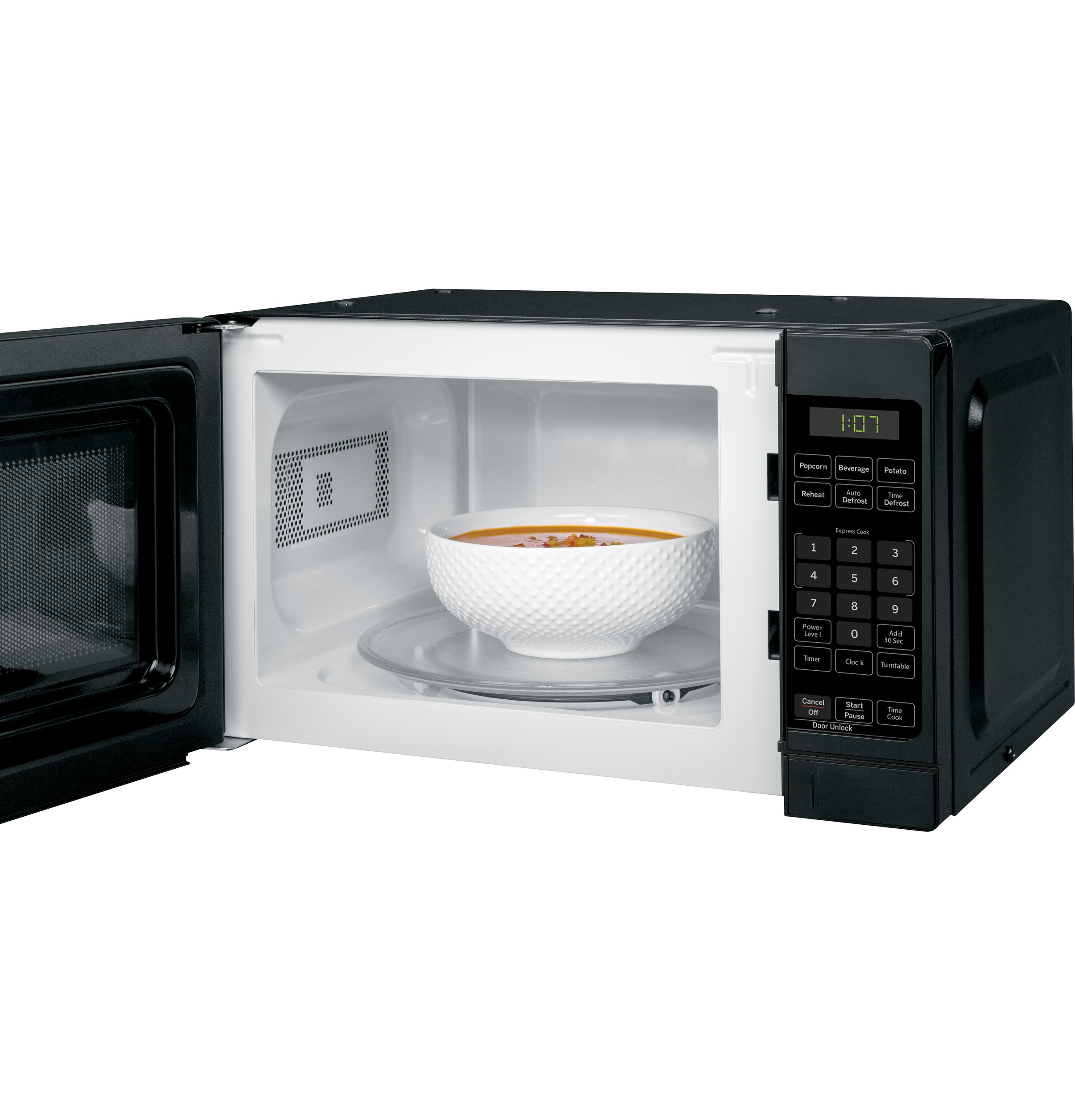 Microondas de mostrador de 0.7 pies cúbicos (menos de 1.5 pies cúbicos) 700 vatios (Negro)