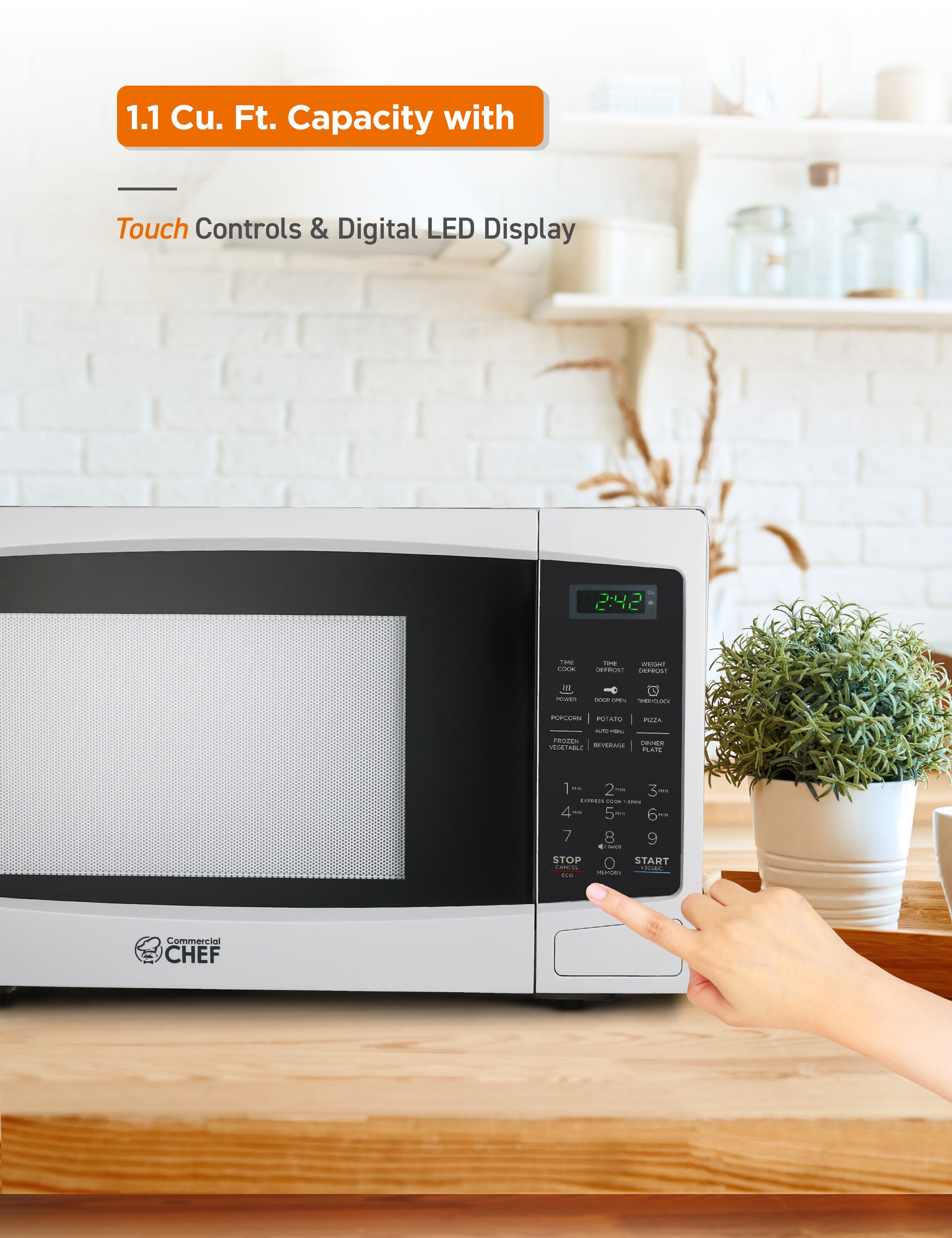 Horno de Microondas de 1.1 pies cúbicos y 1000 watts de potencia para Cocina Comercial ( Retirar ) CHM11MW