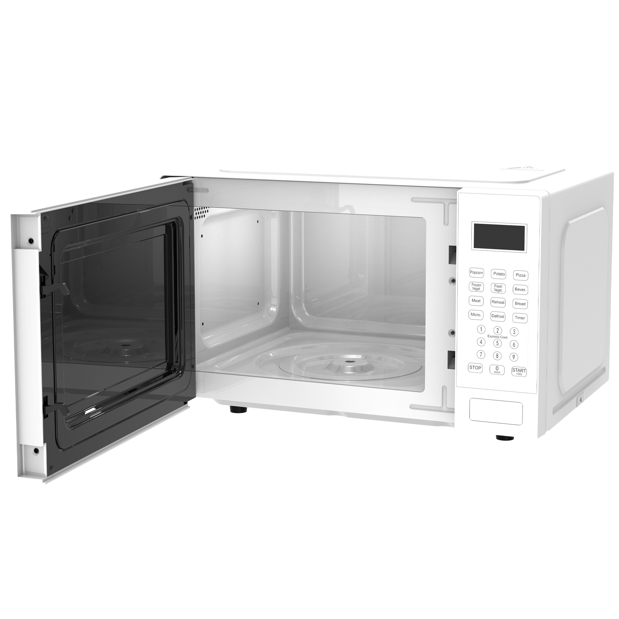 Horno de microondas de 0.9 pies cúbicos (menos de 1.5 pies cúbicos) de 900 watts en color blanco para mostrador