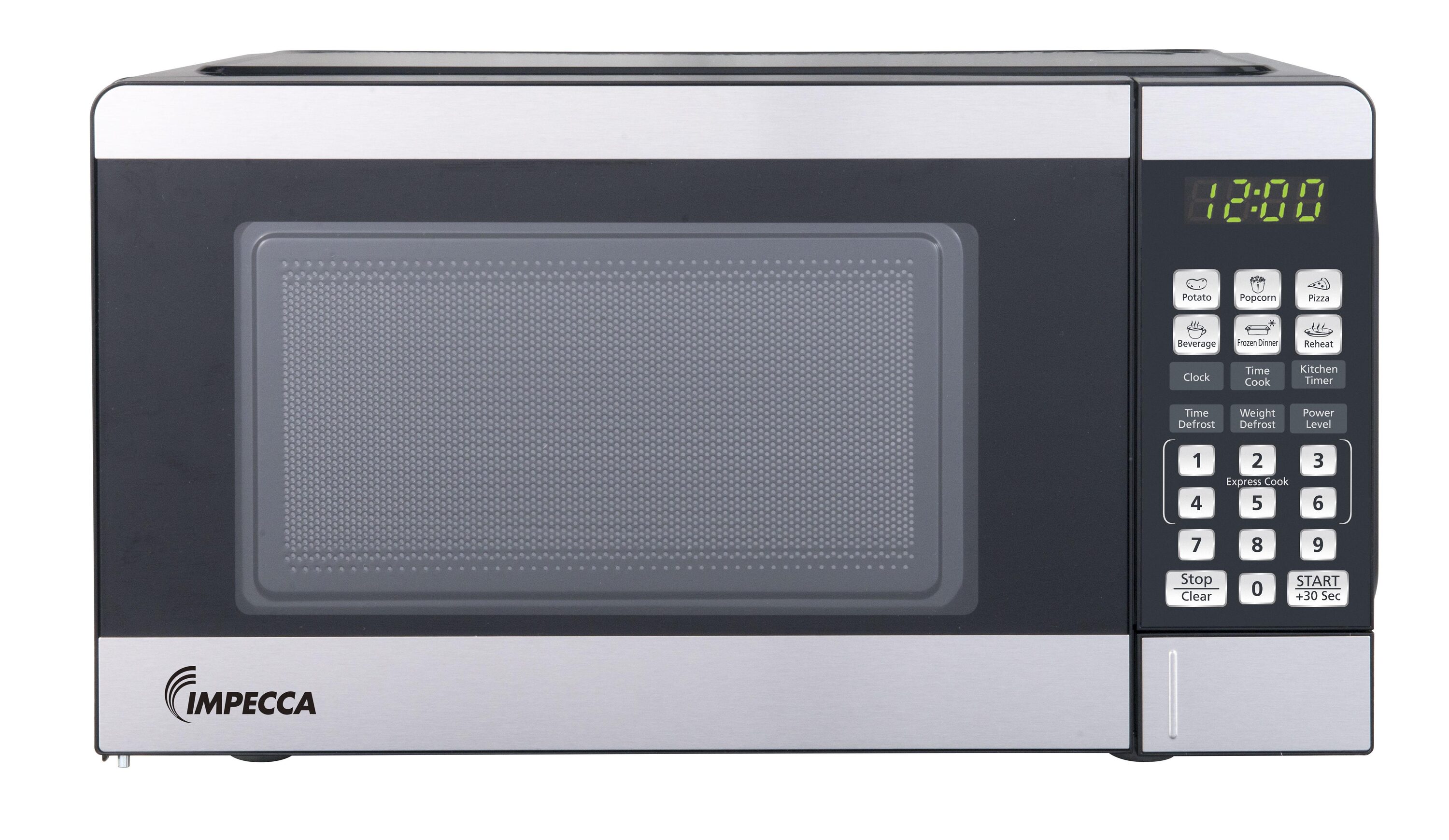Horno de microondas de encimera de acero inoxidable de 0.7 pies cúbicos (menos de 1.5 pies cúbicos) y 700 vatios Impecca (WCM0771ST697)