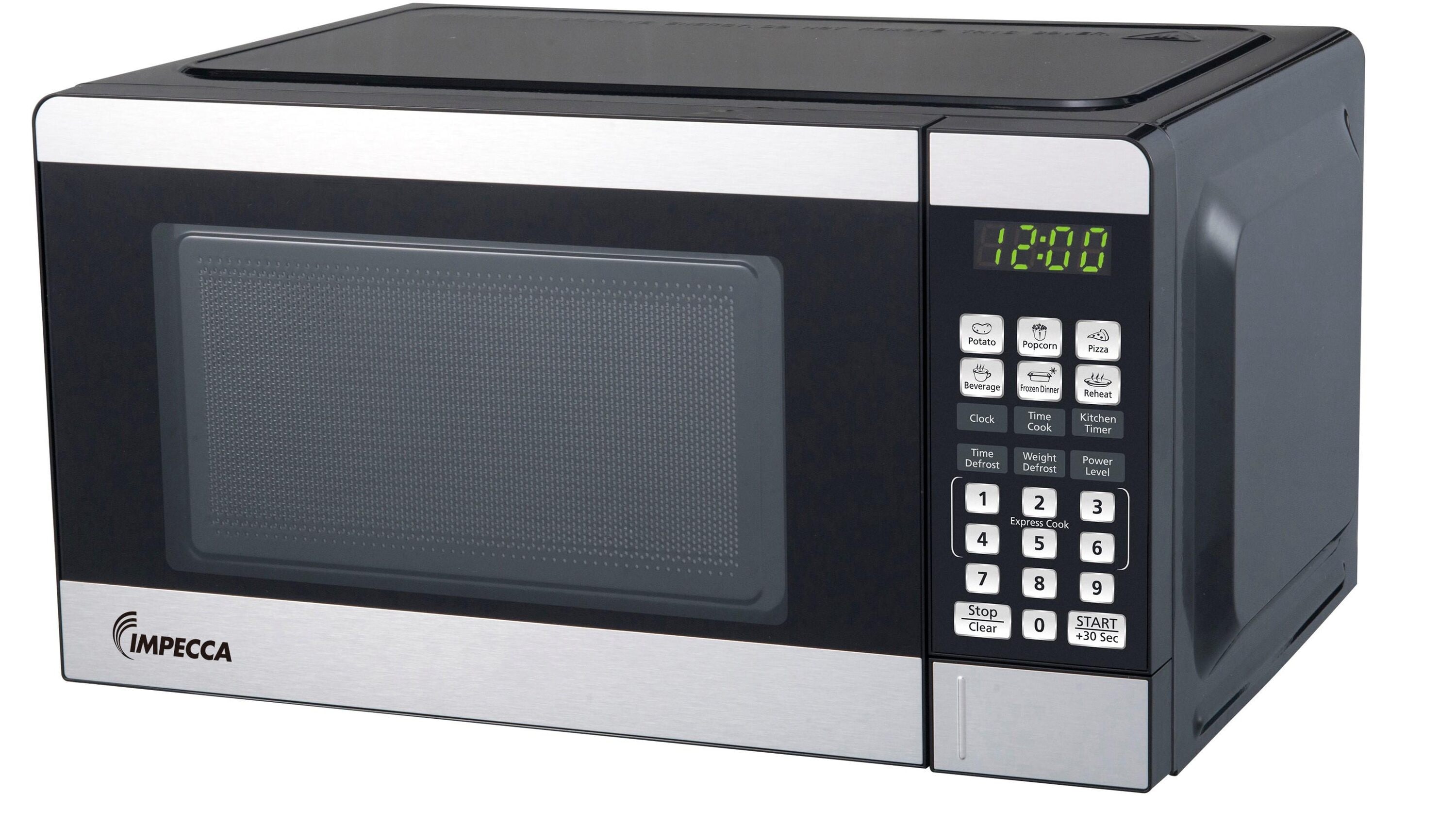 Horno de microondas de encimera de acero inoxidable de 0.7 pies cúbicos (menos de 1.5 pies cúbicos) y 700 vatios Impecca (WCM0771ST697)