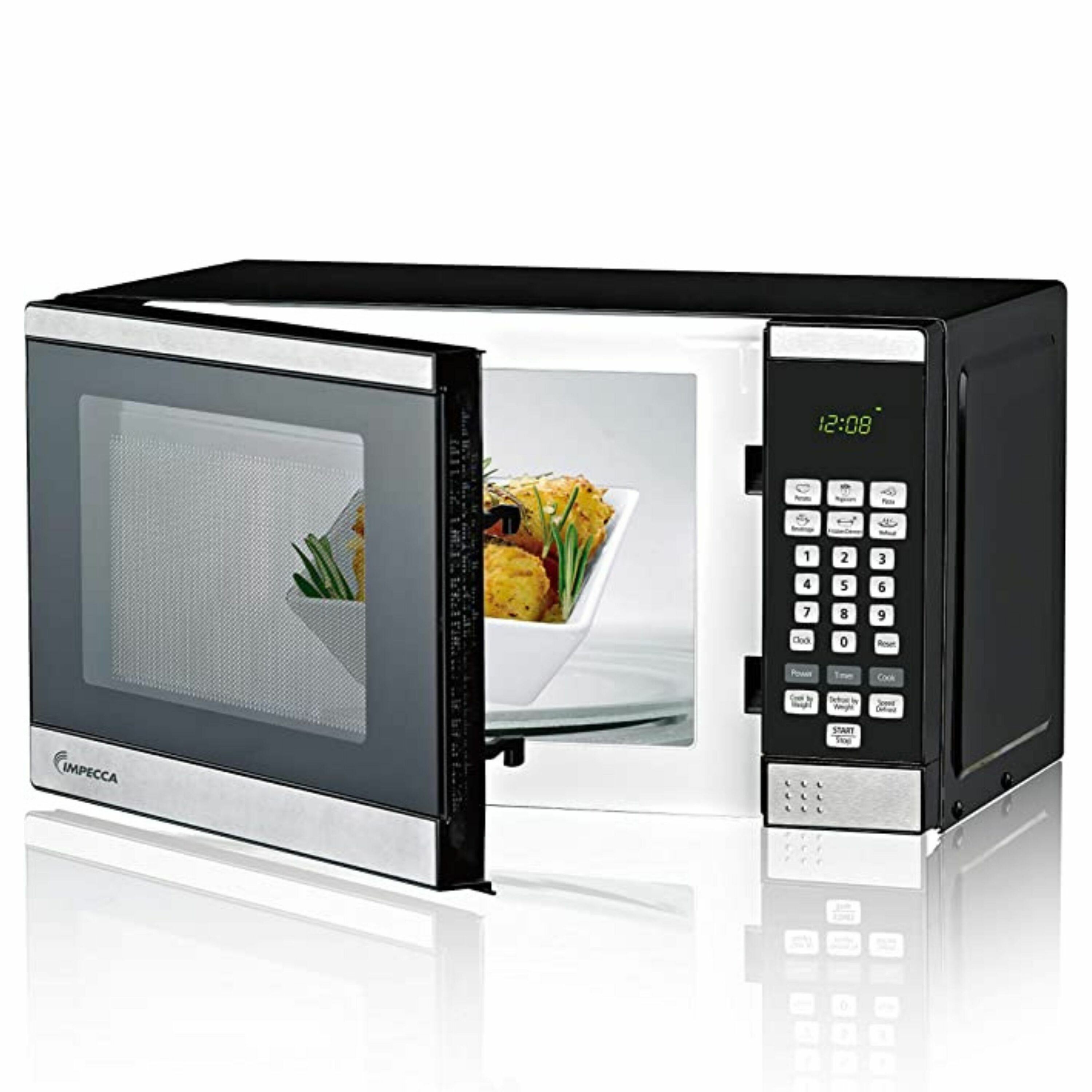 Horno de microondas de encimera de acero inoxidable de 0.7 pies cúbicos (menos de 1.5 pies cúbicos) y 700 vatios Impecca (WCM0771ST697)