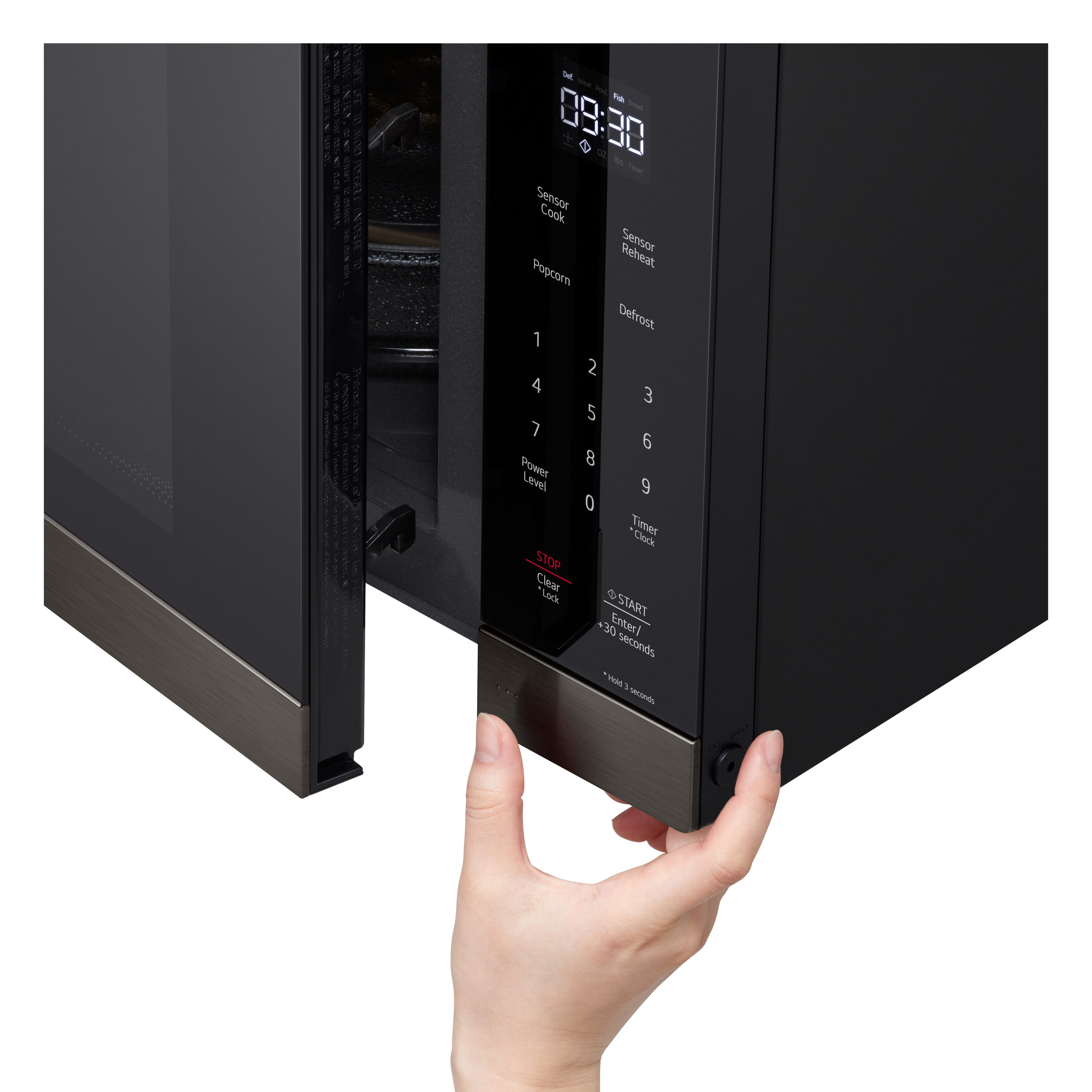 Microondas de Encimera LG de 2 pies cúbicos (Más de 1.5 pies cúbicos) con 1200 watts y controles de cocción con sensor (acero inoxidable negro) MSER2090D