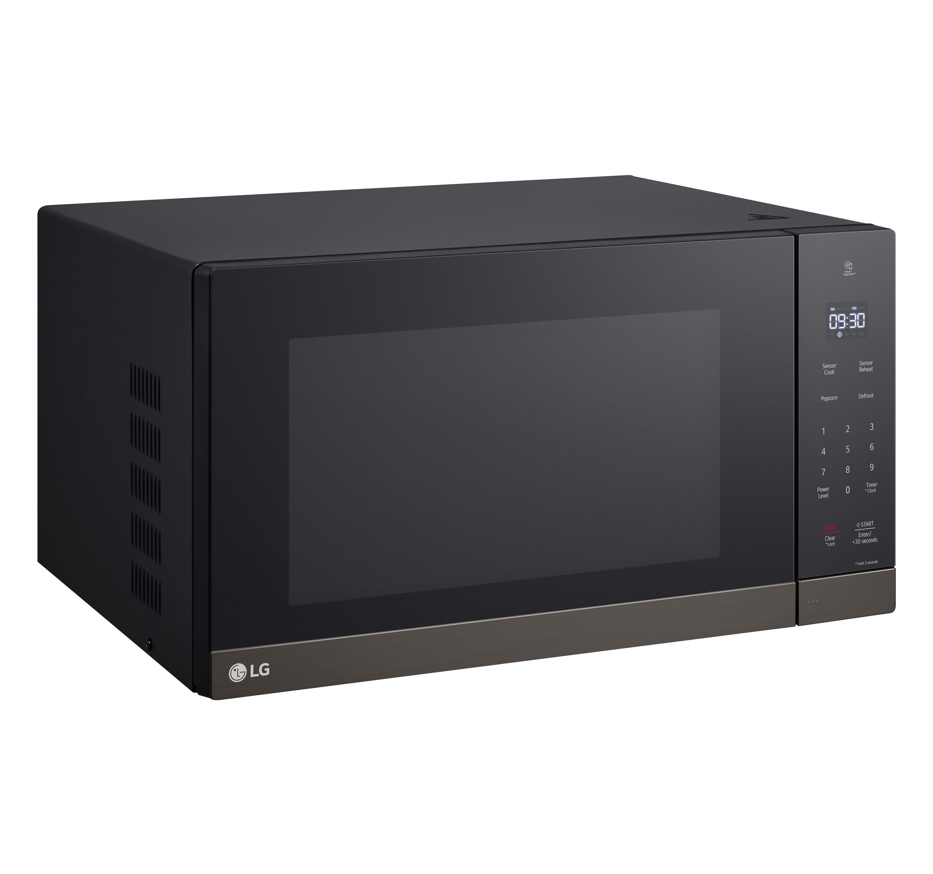 Microondas de Encimera LG de 2 pies cúbicos (Más de 1.5 pies cúbicos) con 1200 watts y controles de cocción con sensor (acero inoxidable negro) MSER2090D