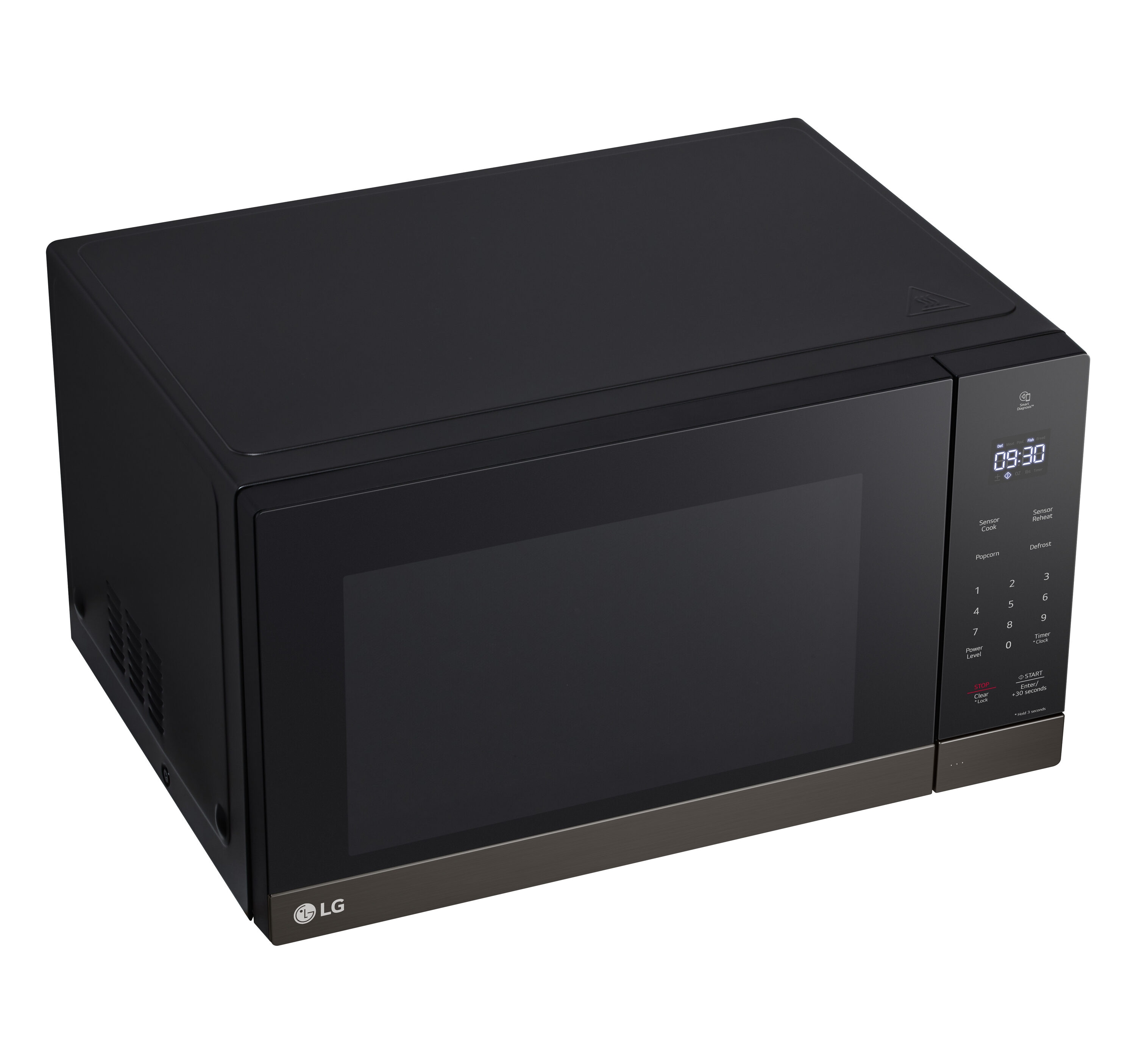 Microondas de Encimera LG de 2 pies cúbicos (Más de 1.5 pies cúbicos) con 1200 watts y controles de cocción con sensor (acero inoxidable negro) MSER2090D