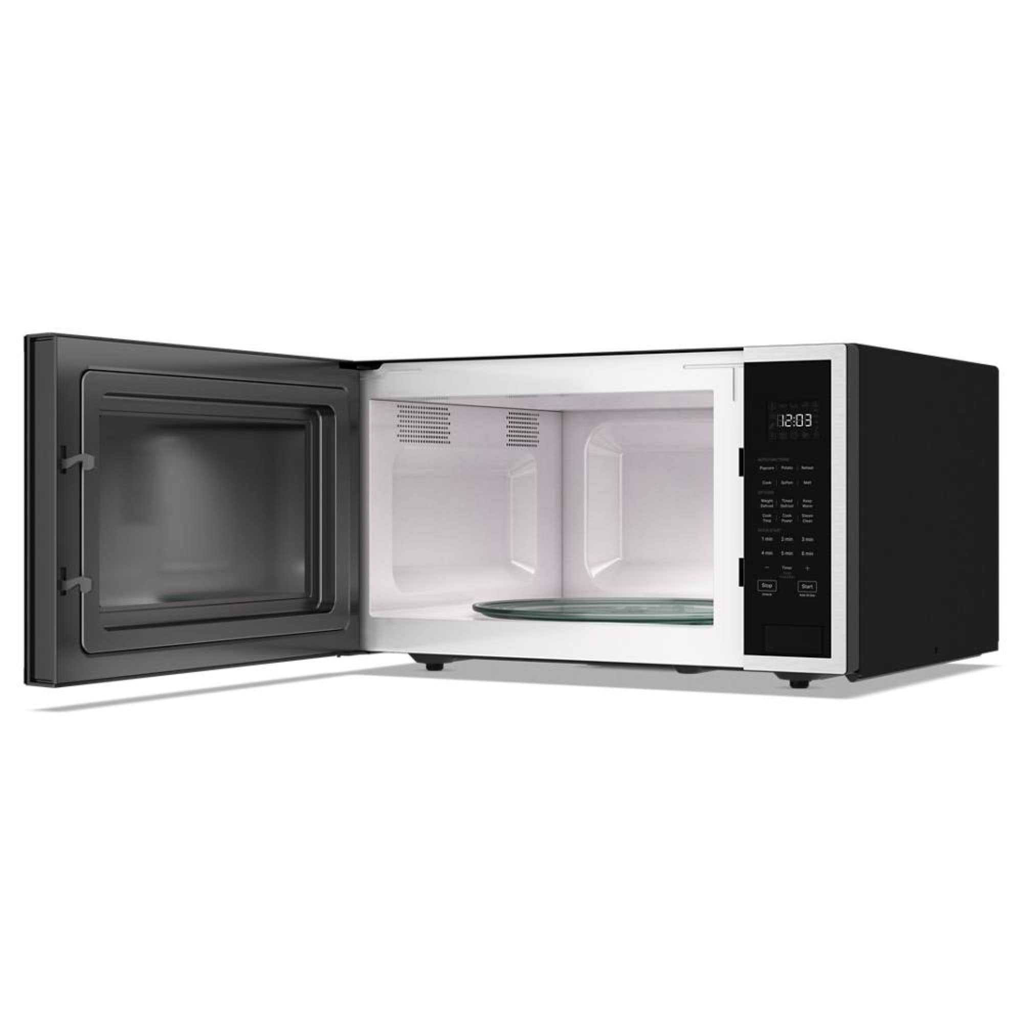Microondas de encimera KitchenAid de 1.6 pies cúbicos (más grande que 1.5 pies cúbicos) con controles de cocción con sensor de 1700 watts (acero inoxidable) KMCS122RSS
