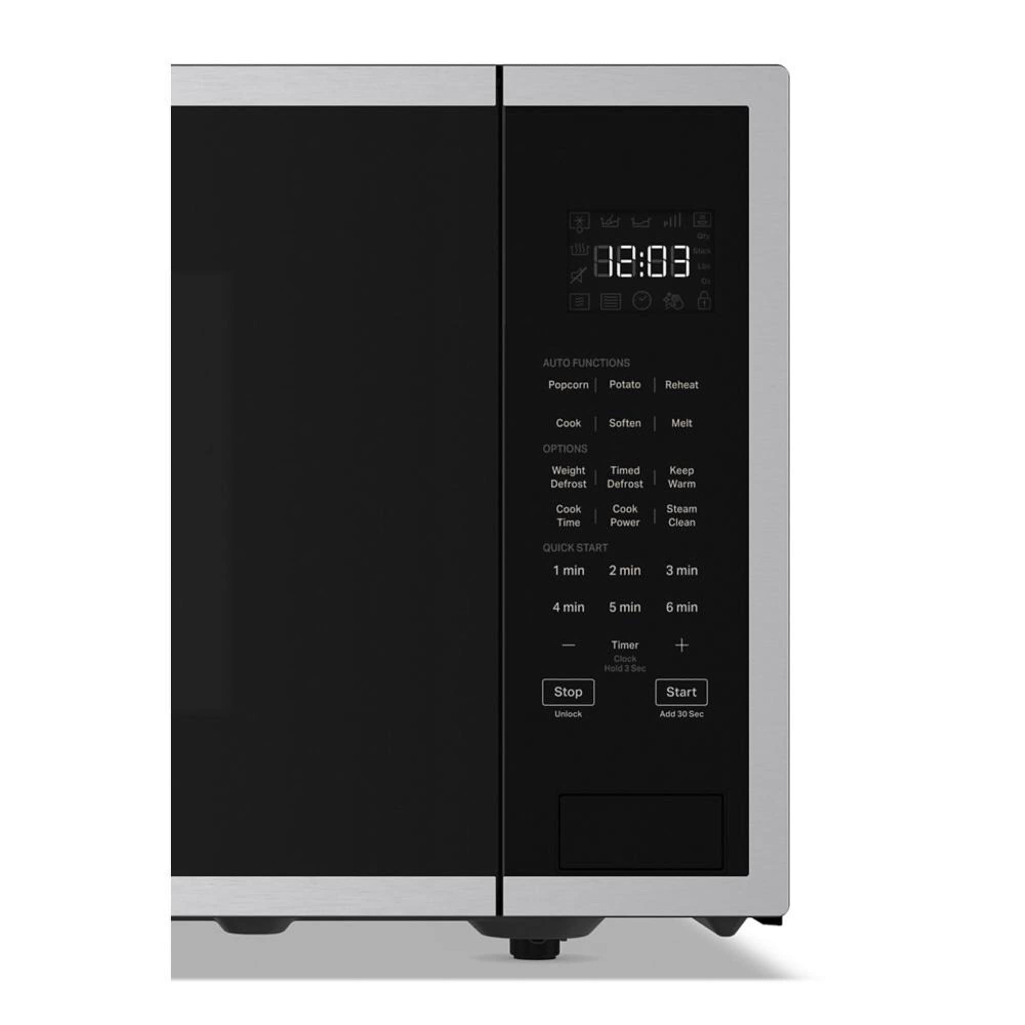 Microondas de encimera KitchenAid de 1.6 pies cúbicos (más grande que 1.5 pies cúbicos) con controles de cocción con sensor de 1700 watts (acero inoxidable) KMCS122RSS