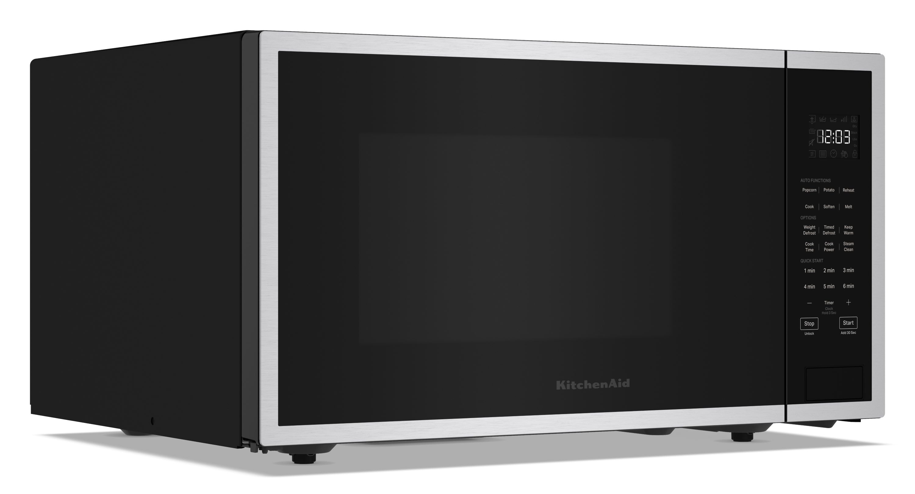 Microondas de mostrador de 1.6 pies cúbicos (más de 1.5 pies cúbicos) de 1700 watts con controles de cocción por sensor (acabado en acero inoxidable negro con protección contra manchas) de KitchenAid KMCS122RPS
