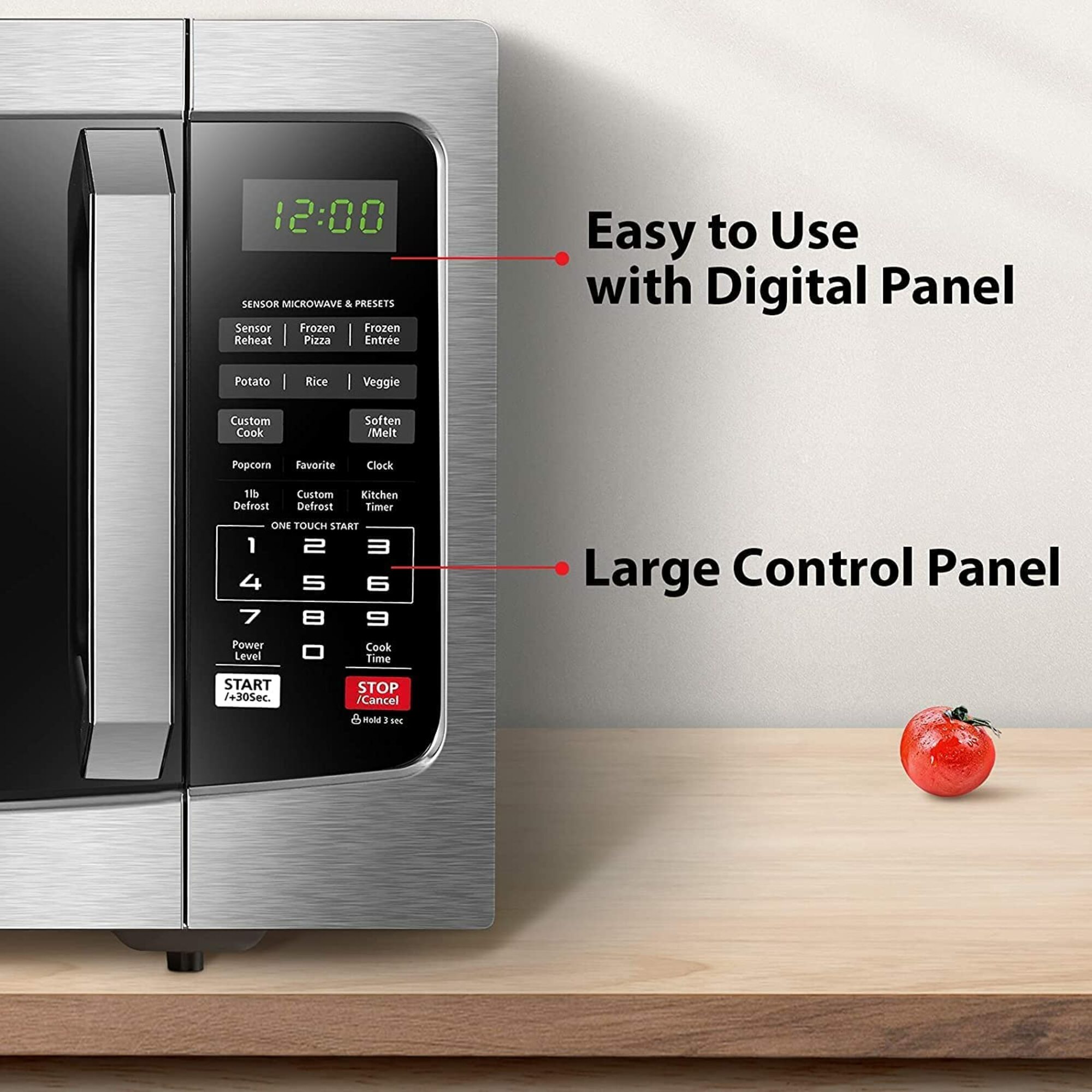 Horno de microondas de 1.2 pies cúbicos y 1000 watts de potencia media para encimera (acero inoxidable) EM131A5C-SS de Toshiba