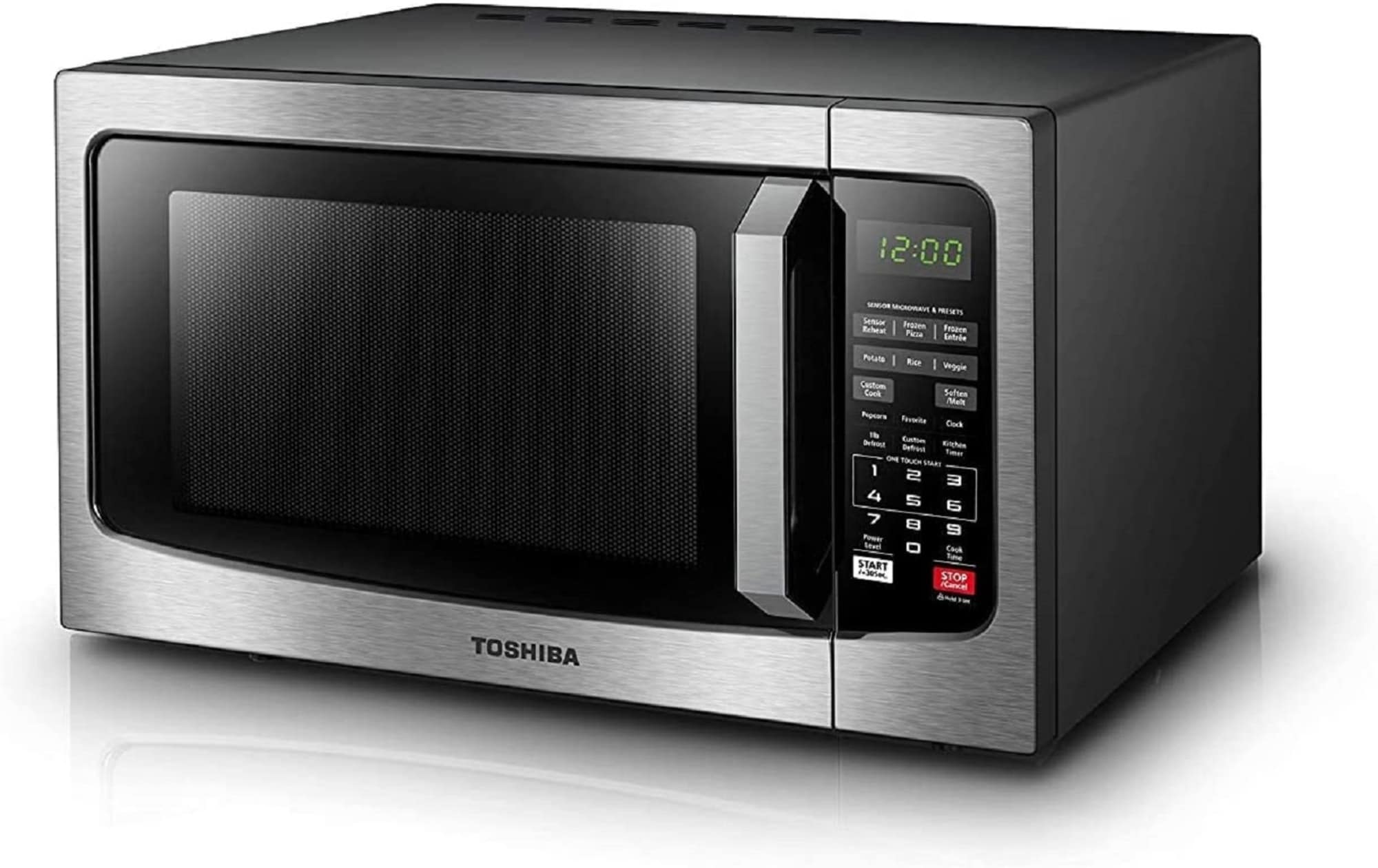 Horno de microondas de 1.2 pies cúbicos y 1000 watts de potencia media para encimera (acero inoxidable) EM131A5C-SS de Toshiba